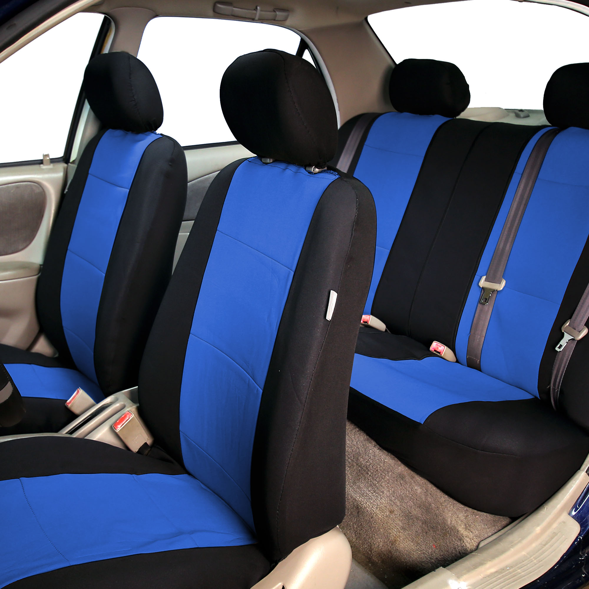 Neoprene Car Seat Covers With Gray 4pcs Mats Combo Full Set For Neoprene Car Seat Covers With Gray 4pcs Mats