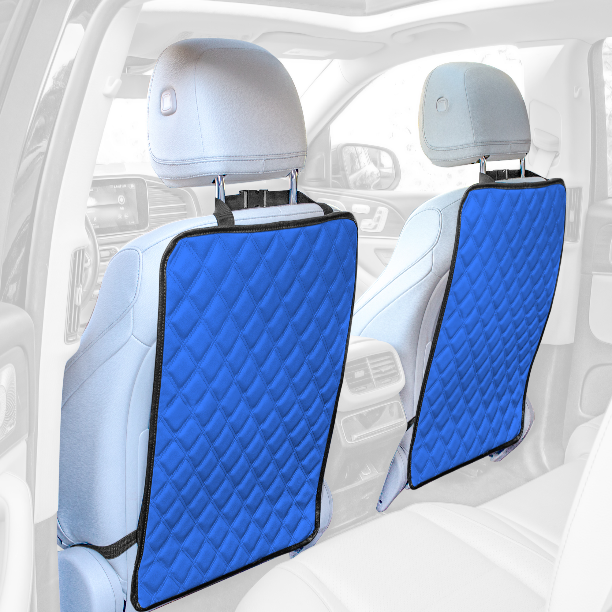 E-Z Travel Faux Leather Seat Back Protector with Diamond Pattern - 2 Pack - Picture 8 of 25