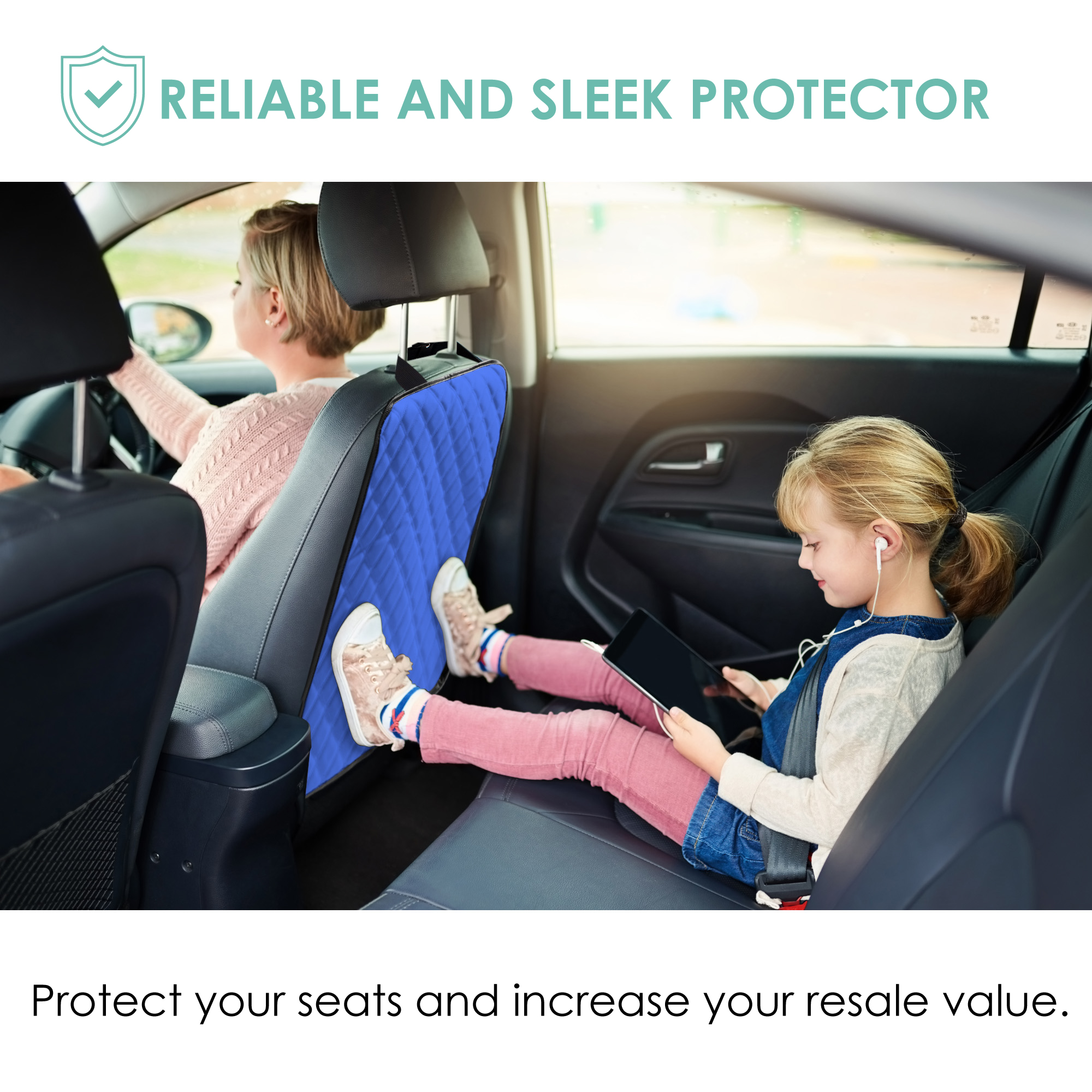 E-Z Travel Faux Leather Seat Back Protector with Diamond Pattern - 2 Pack - Picture 9 of 25