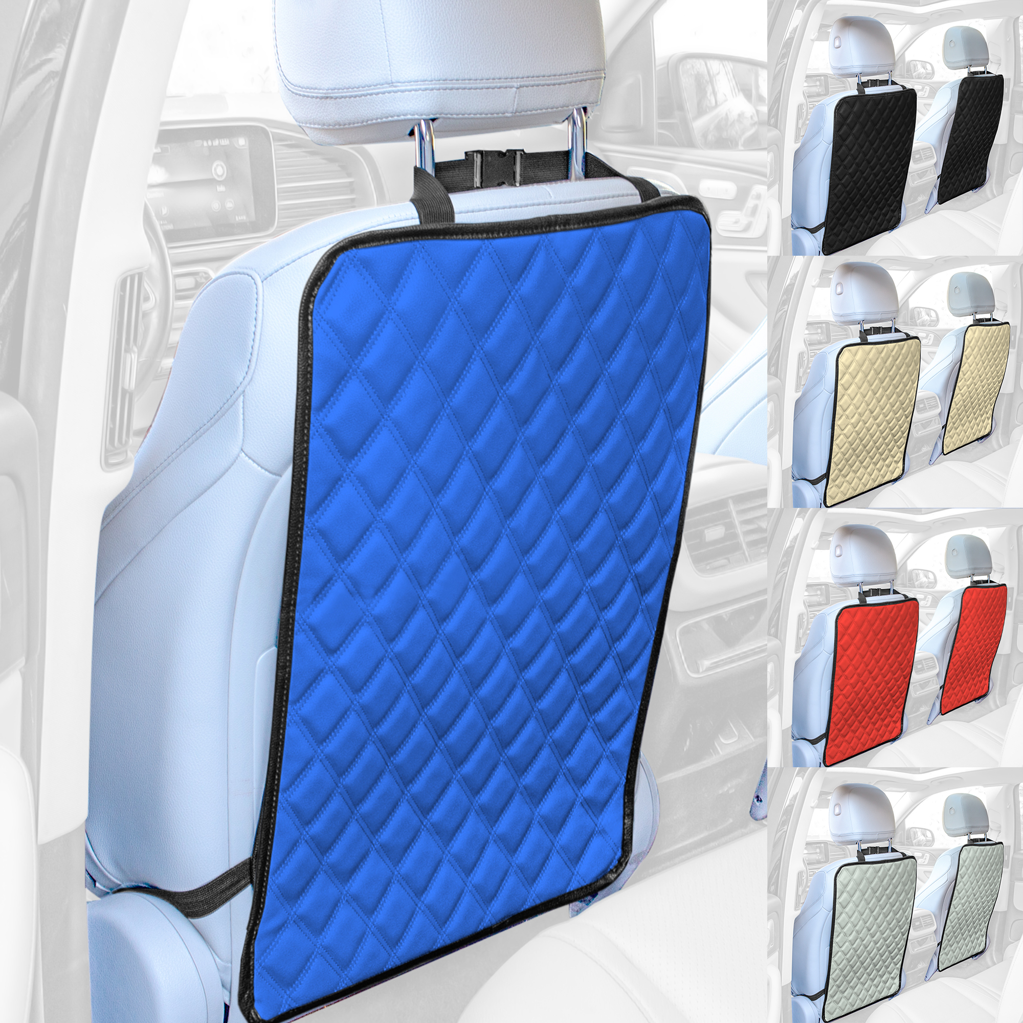 E-Z Travel Faux Leather Seat Back Protector with Diamond Pattern - 2 Pack - Picture 13 of 25