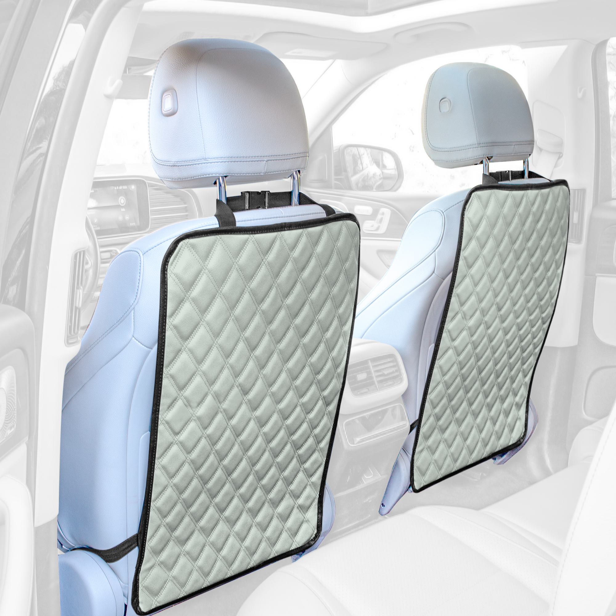 E-Z Travel Faux Leather Seat Back Protector with Diamond Pattern - 2 Pack - Picture 14 of 25