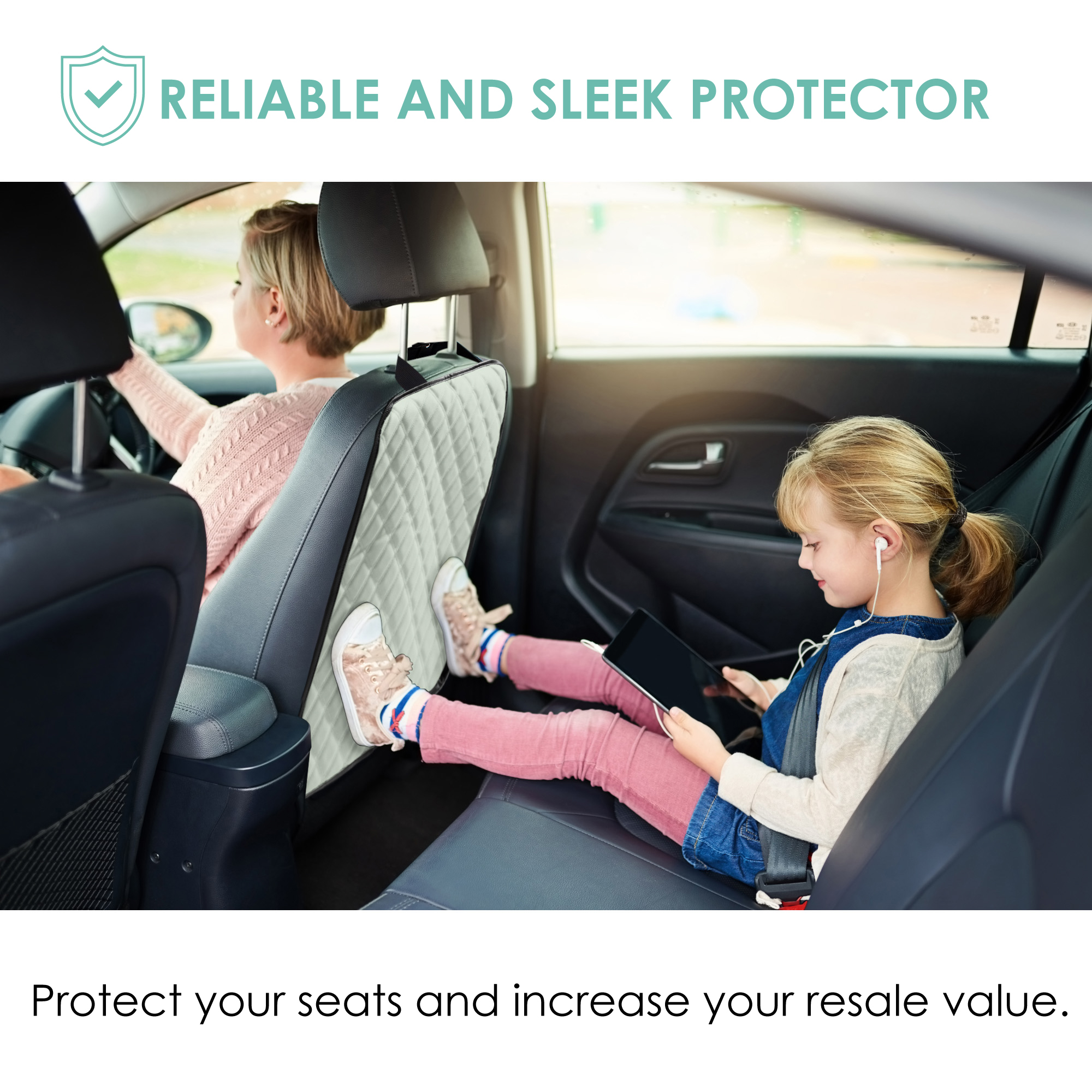 E-Z Travel Faux Leather Seat Back Protector with Diamond Pattern - 2 Pack - Picture 15 of 25
