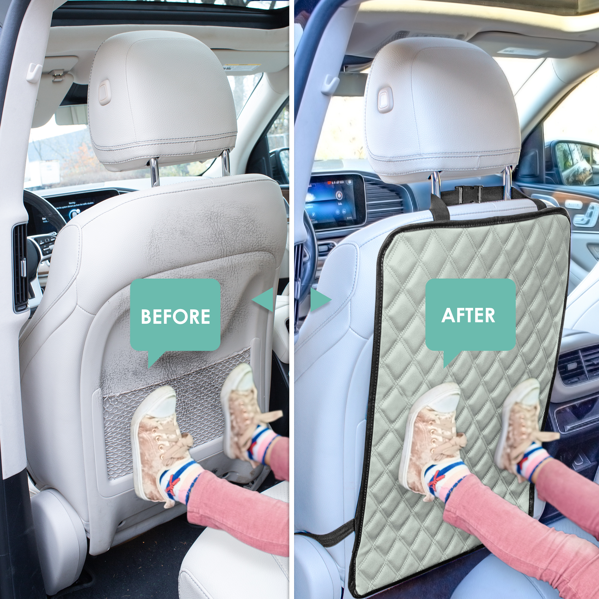 E-Z Travel Faux Leather Seat Back Protector with Diamond Pattern - 2 Pack - Picture 16 of 25