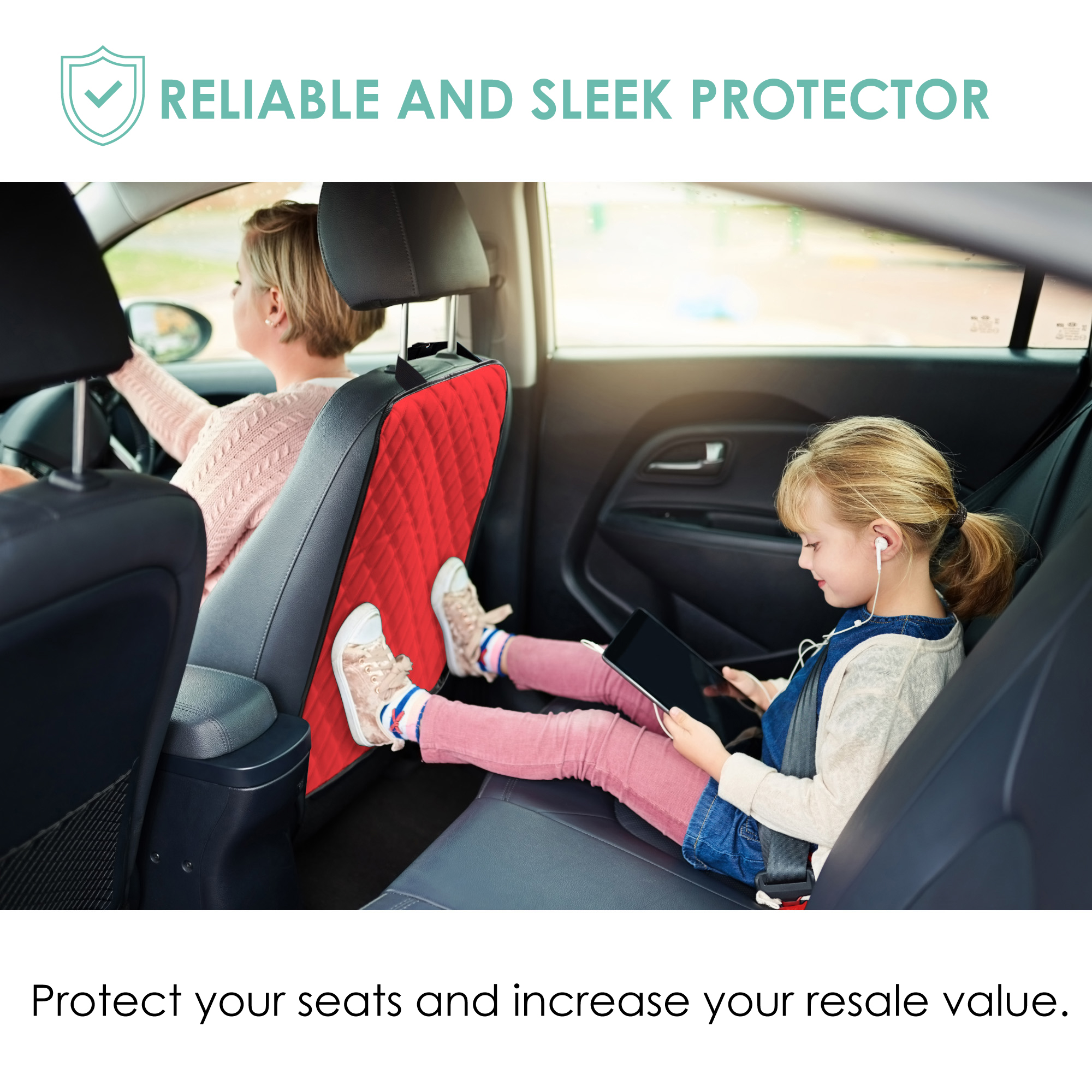 E-Z Travel Faux Leather Seat Back Protector with Diamond Pattern - 2 Pack - Picture 21 of 25