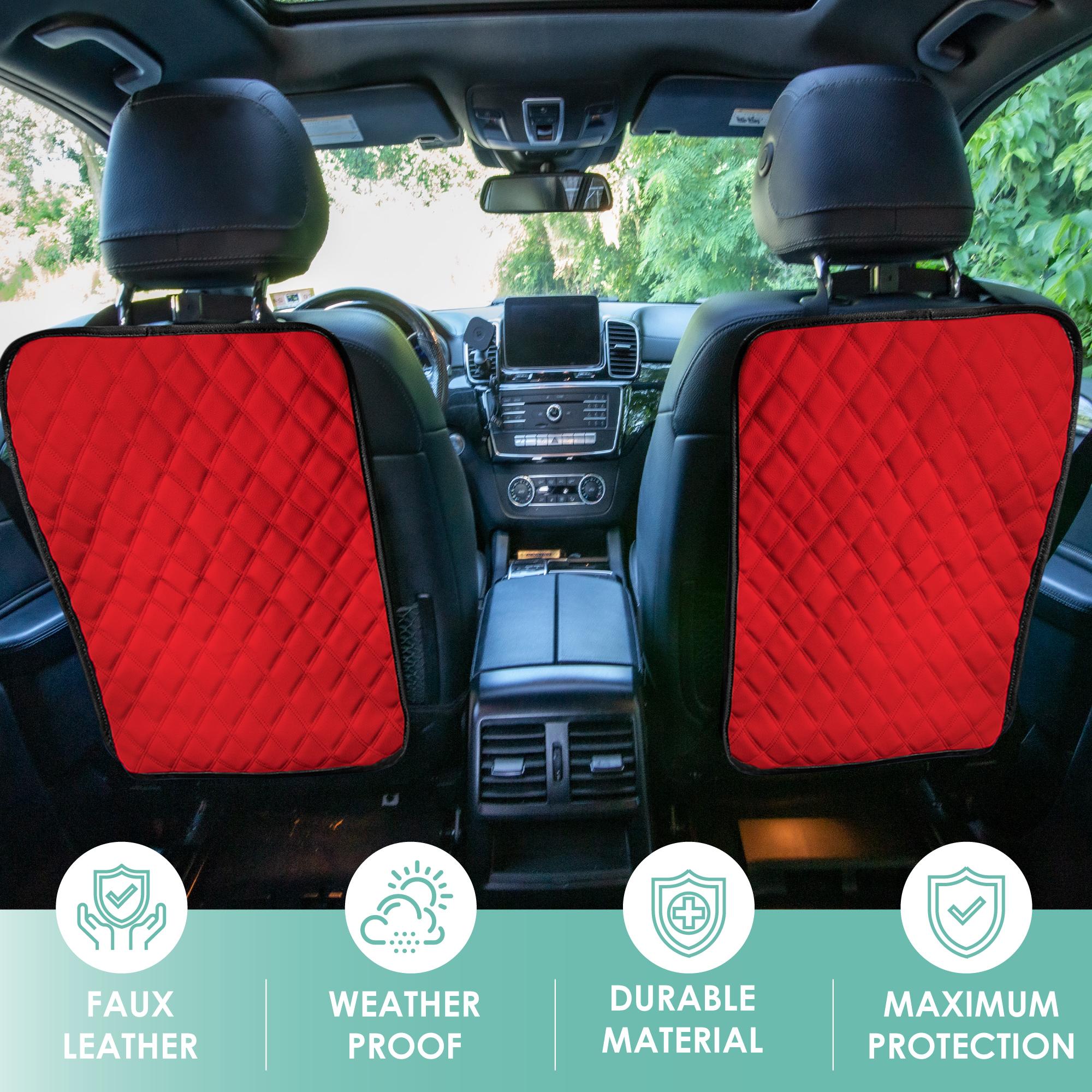 E-Z Travel Faux Leather Seat Back Protector with Diamond Pattern - 2 Pack - Picture 23 of 25