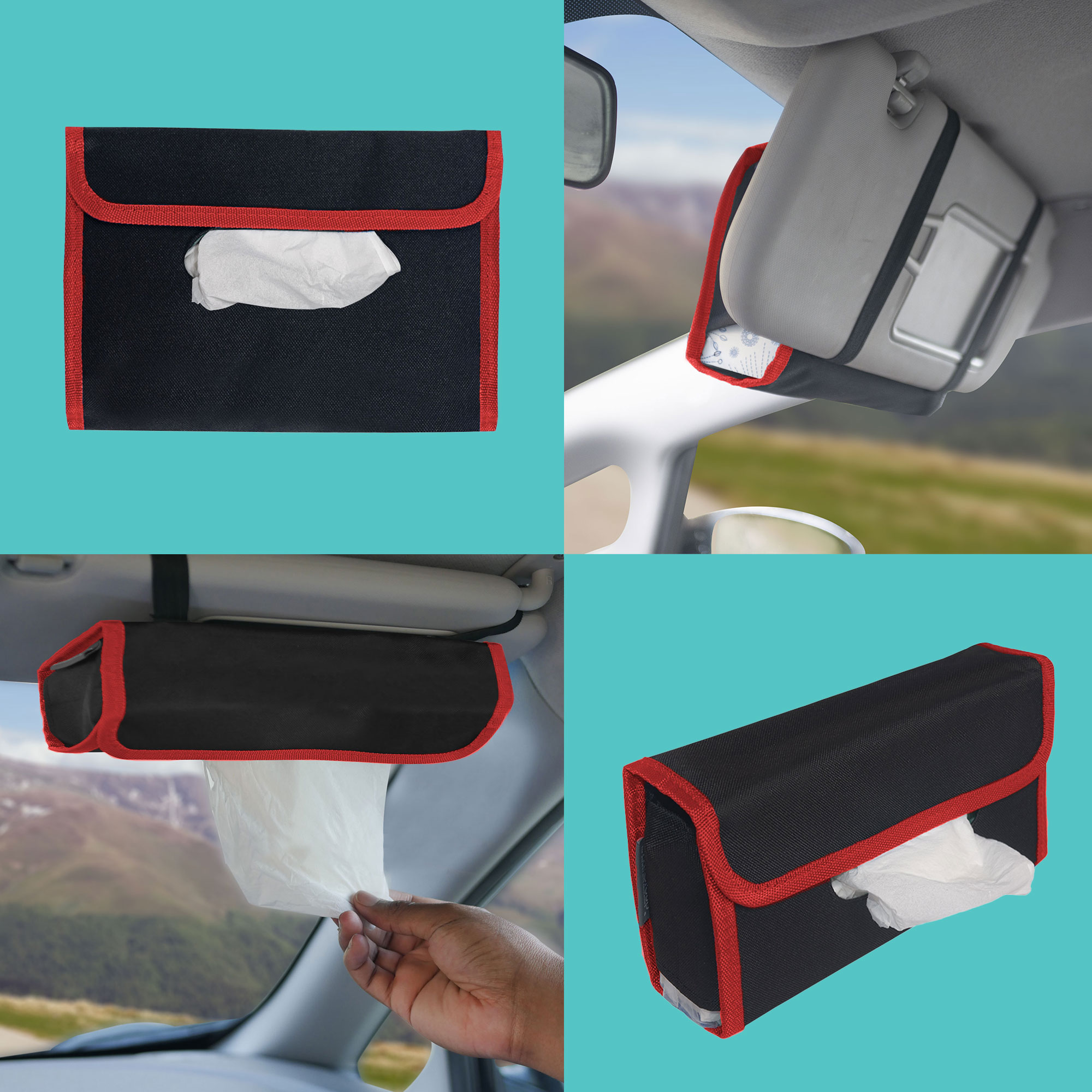 Soporte de tejido para visera de automóvil FH Group con 2 paquetes de tejidos - Imagen 30 de 30