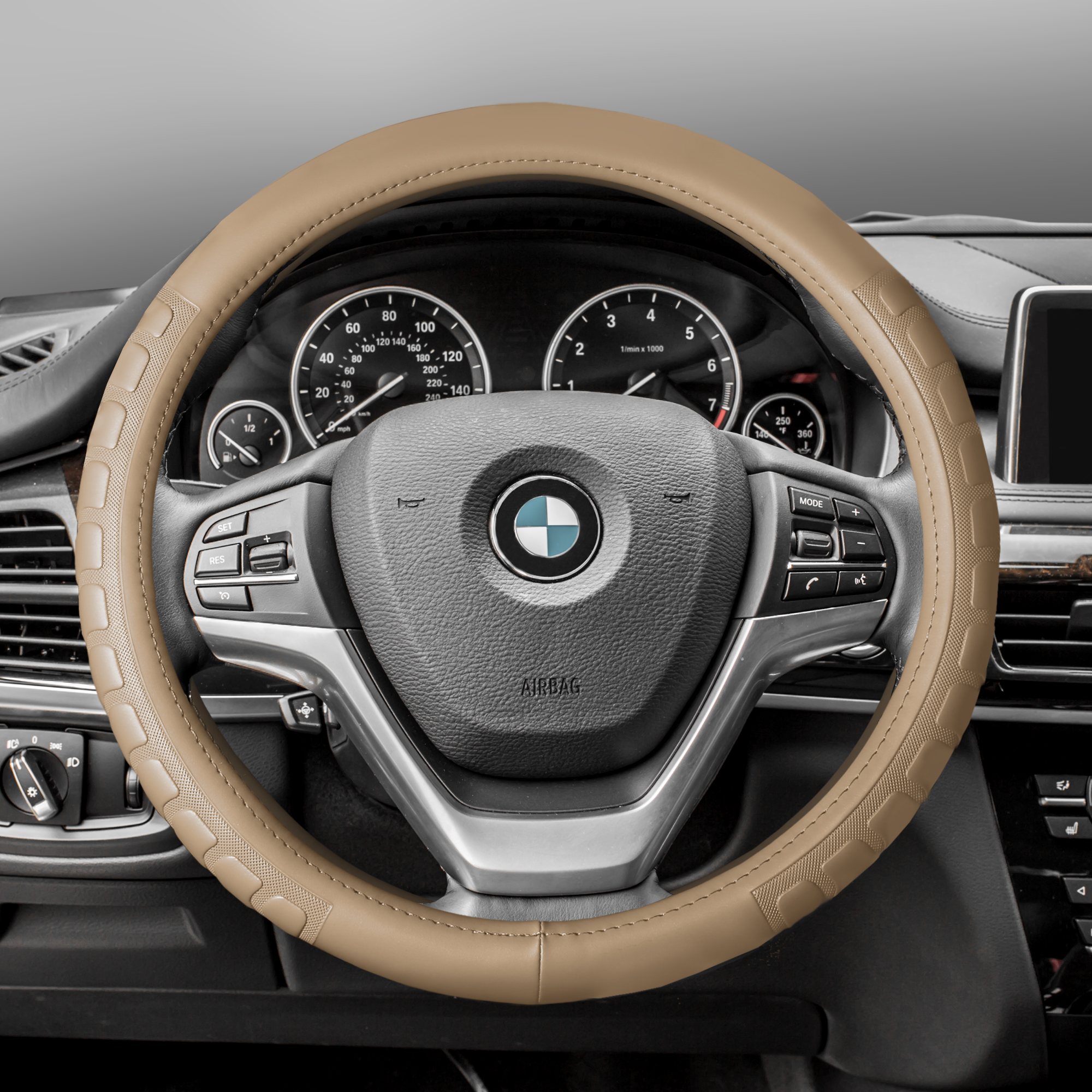 FH Group Microfiber Leather Car Steering Wheel Cover Fits 14.5" - 15.5" - Picture 7 of 16