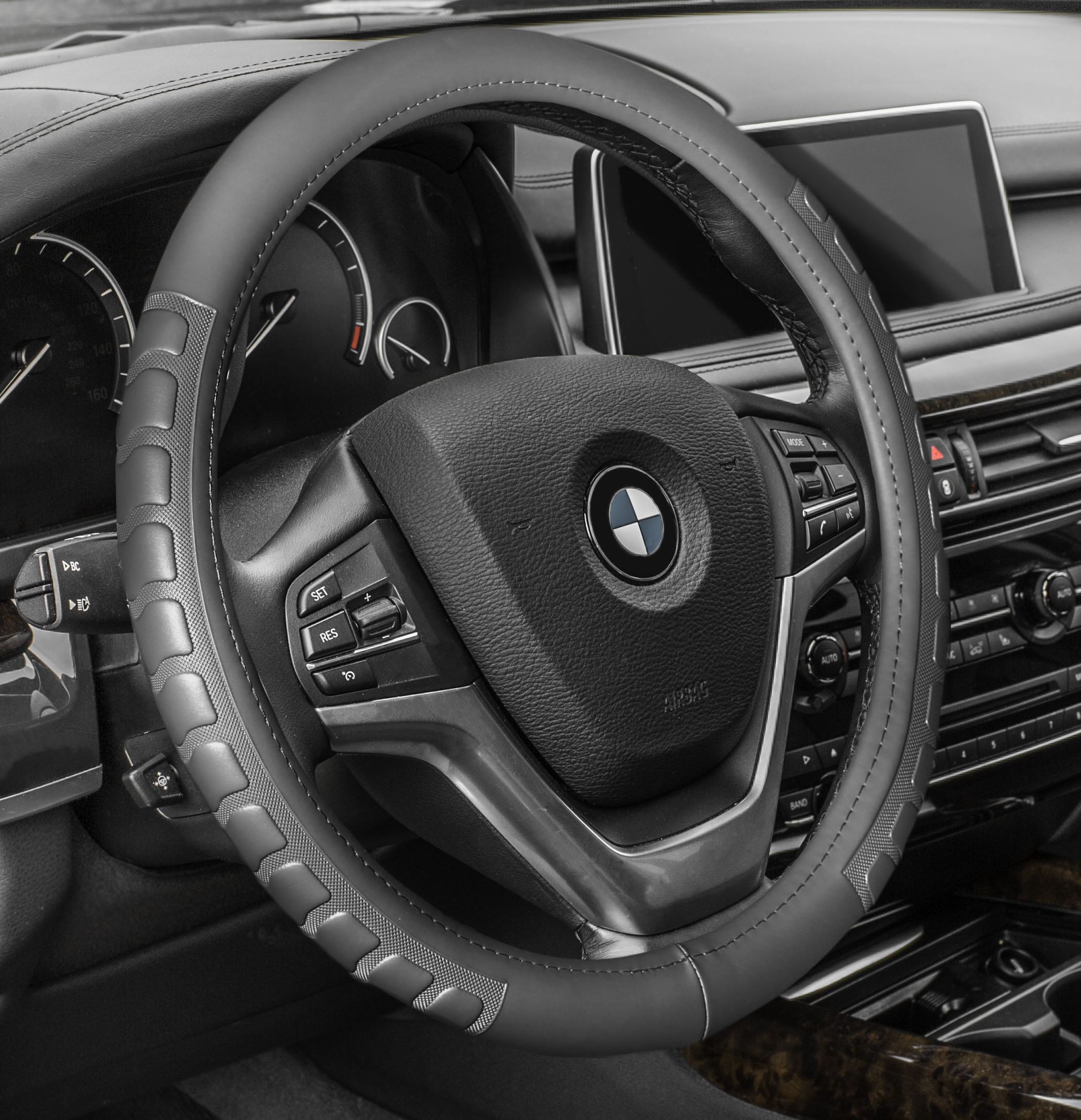 FH Group Microfiber Leather Car Steering Wheel Cover Fits 14.5" - 15.5" - Picture 13 of 16
