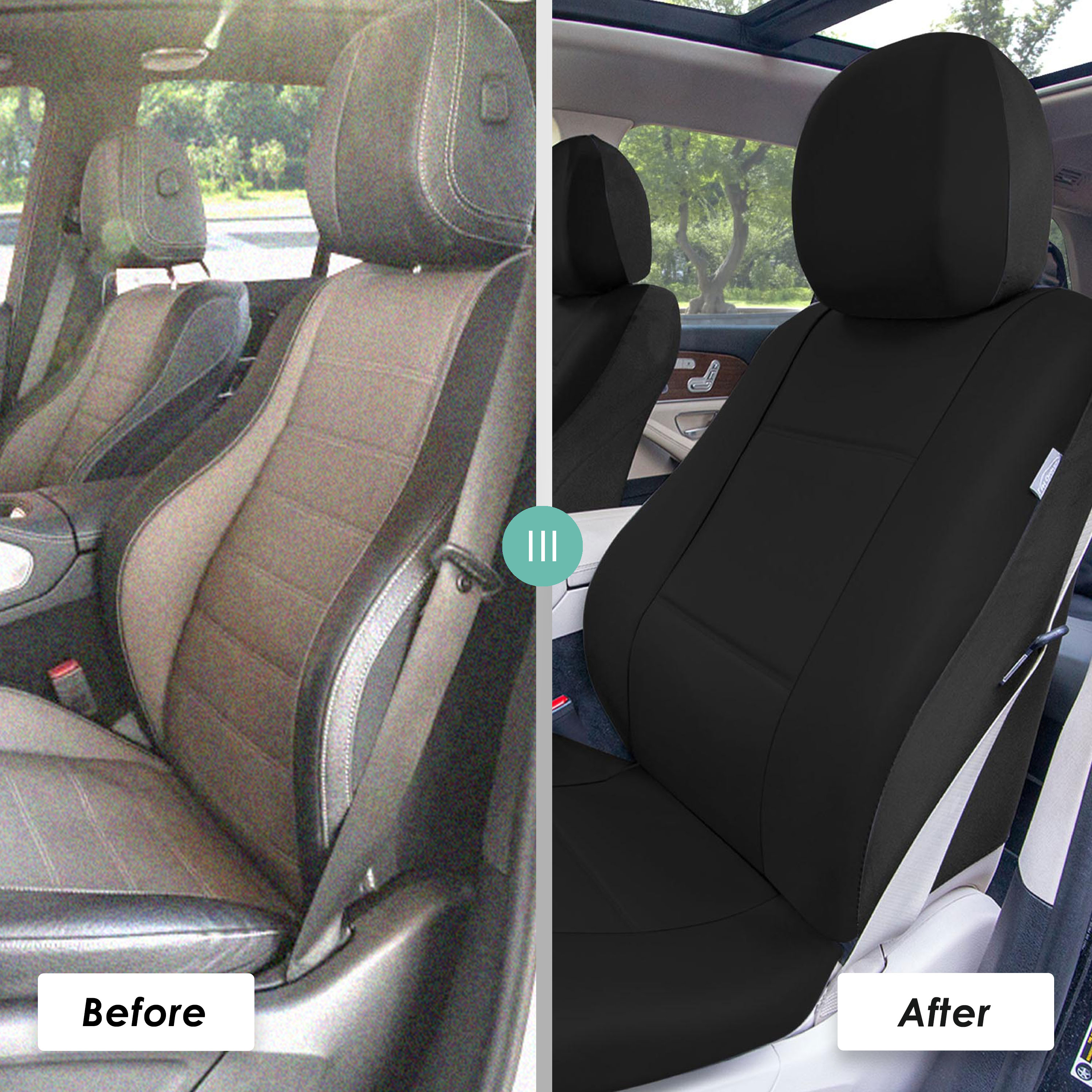 FH Group Universal Fit PU Leather Car Seat Covers for Truck SUV Van - Front Set - Picture 10 of 34