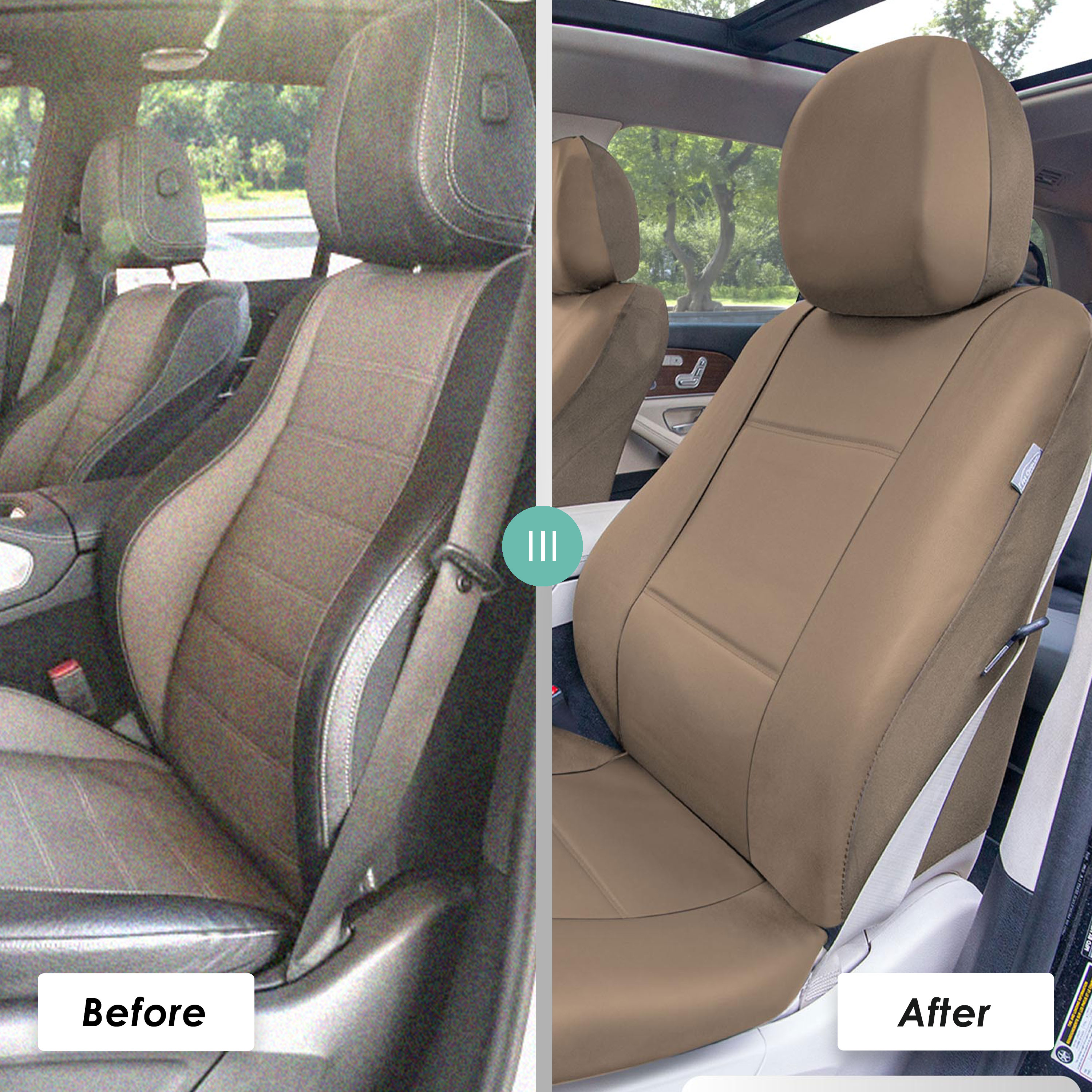 FH Group Universal Fit PU Leather Car Seat Covers for Truck SUV Van - Front Set - Picture 34 of 34