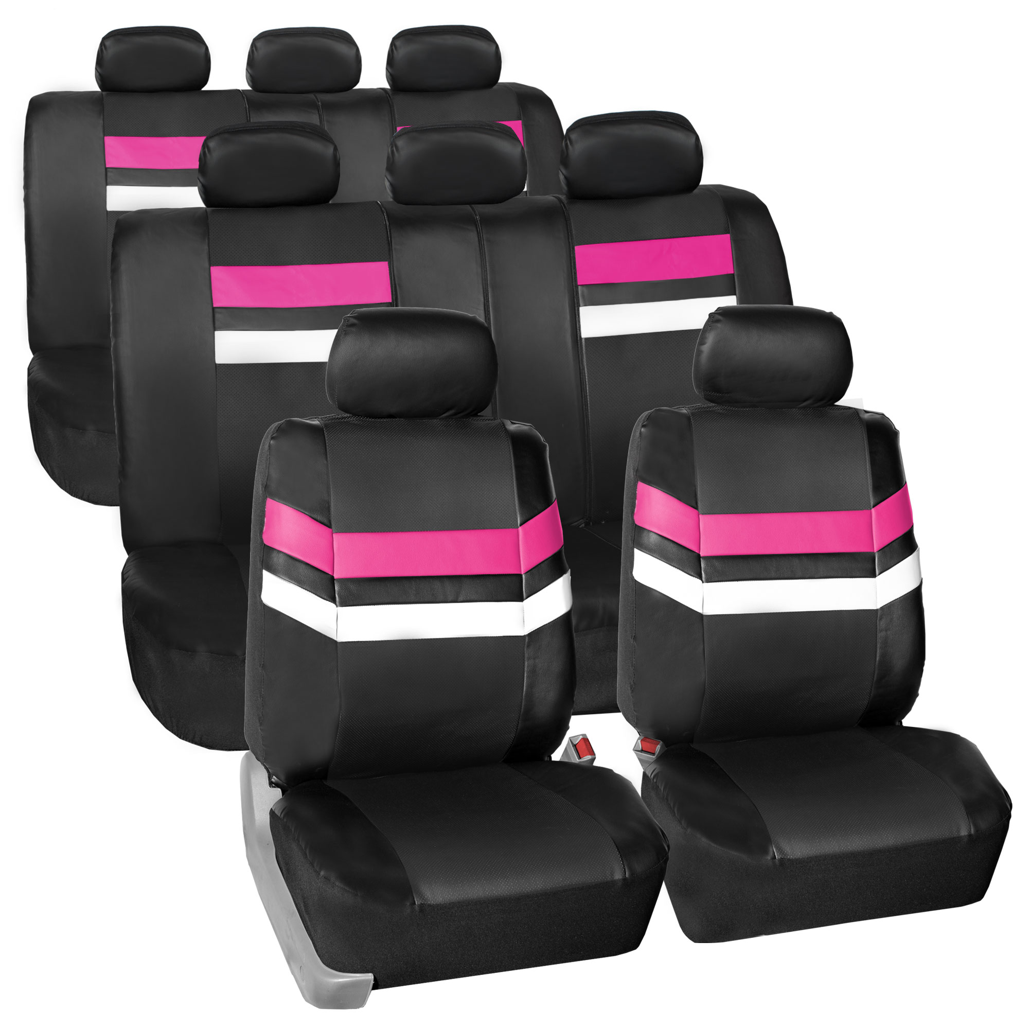 pink leather seat covers