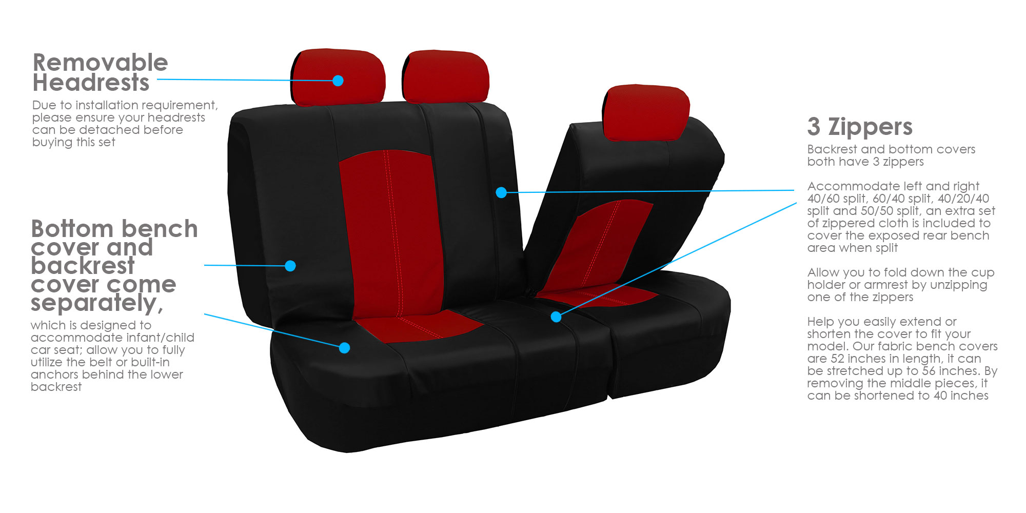 PU Synthetic Leather Seat Colors for Auto 10 Colors Full Set Universal