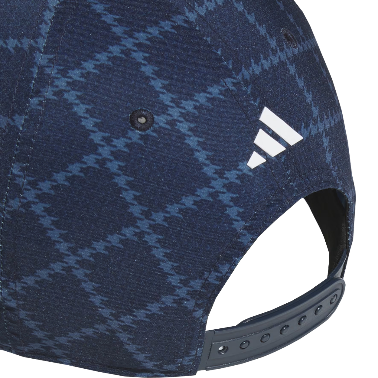Adidas Tour 3-Stripes Houndstooth Print Adjustable Golf Hat, Brand New