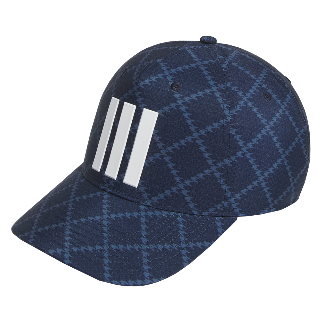 Adidas Tour 3-Stripes Houndstooth Print Adjustable Golf Hat, Brand New