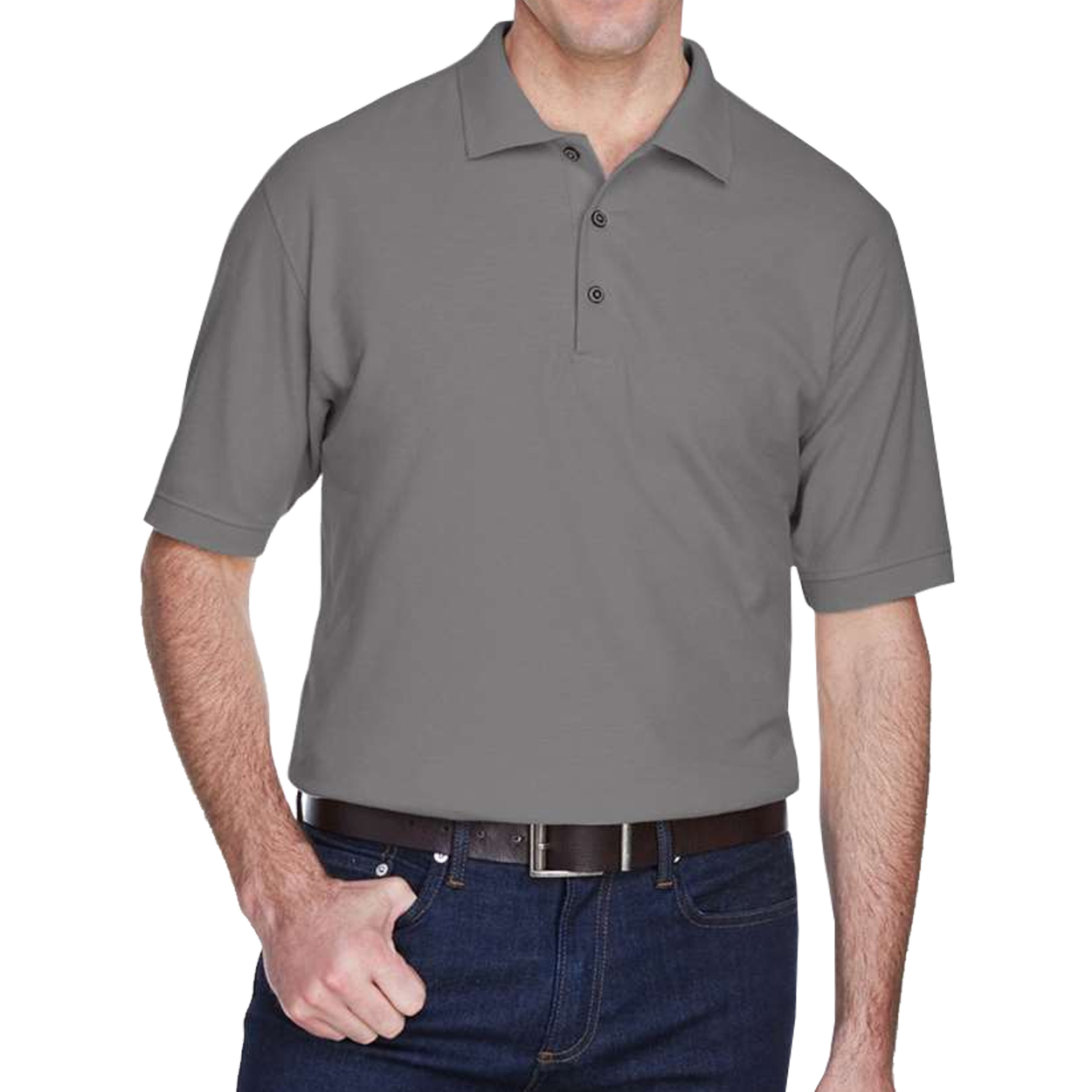 Men's Whisper Pique Solid Polo Golf Shirt - Casual Comfort N