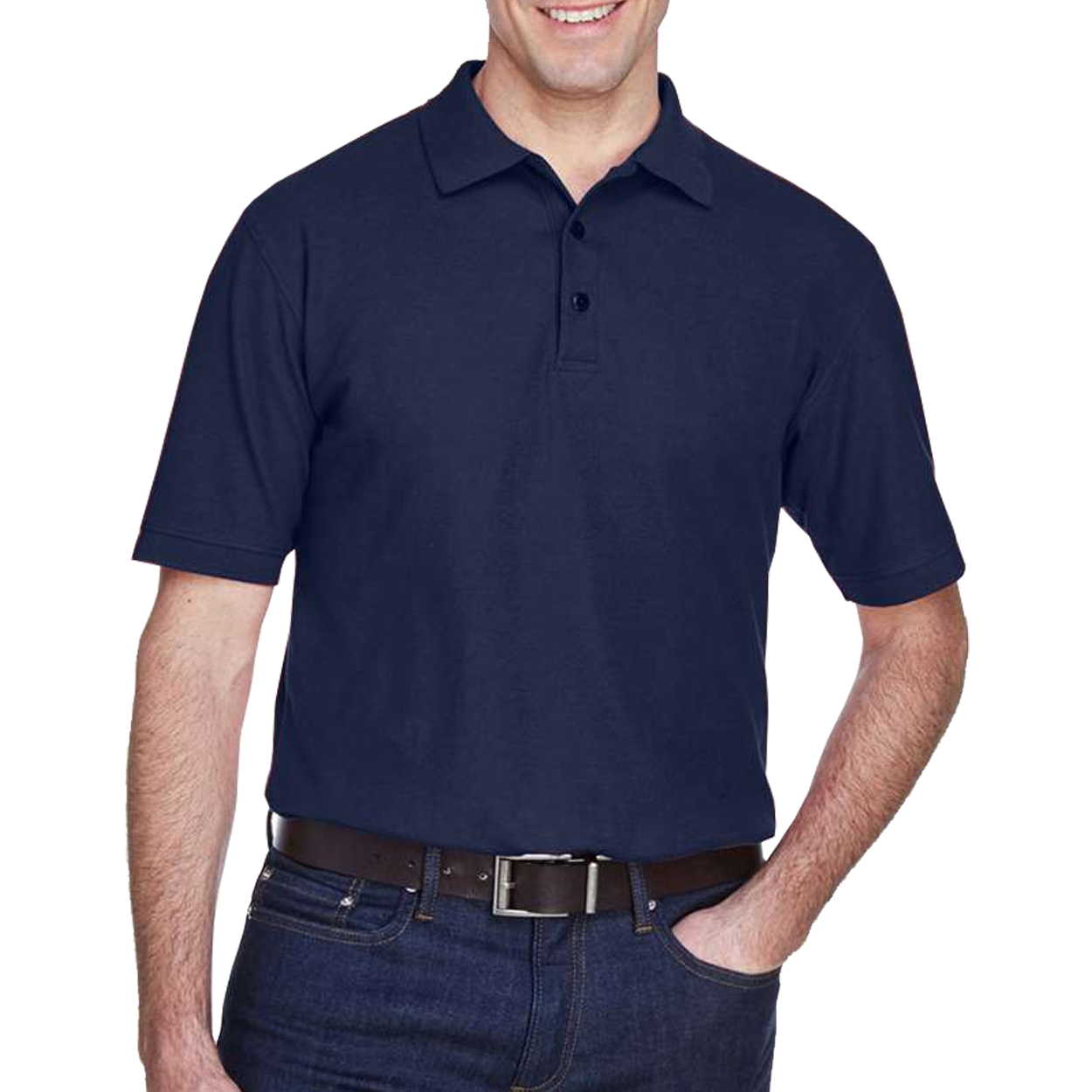 Men's Whisper Pique Solid Polo Golf Shirt - Casual Comfort N