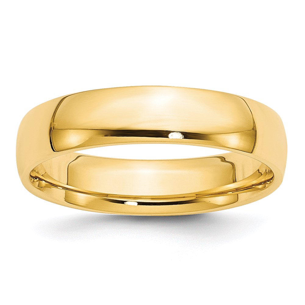 Men's 10K Yellow or White Gold 5mm Comfort Fit Plain Wedding Band (Size 8-12.5) - Picture 5 of 5