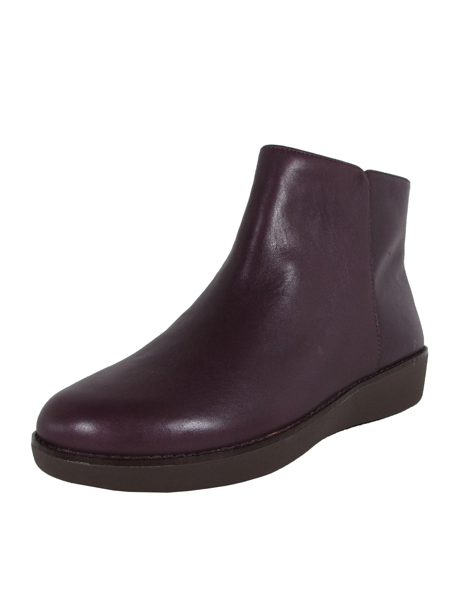 Fitflop-Womens-Ziggy-Zip-Leather-Bootie-Shoes-Deep-Plum-US-6-5