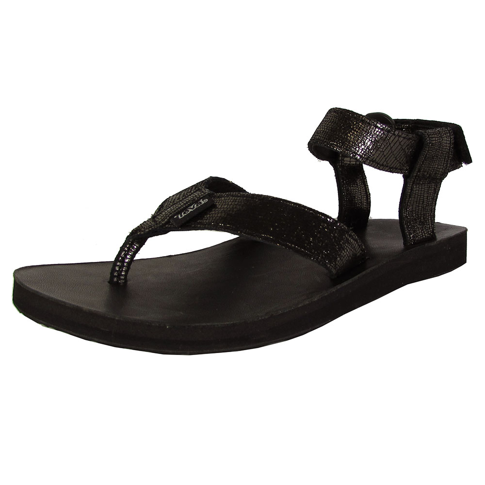 Teva Womens Original Sandal Leather Metallic Thong Sandal Shoes | eBay
