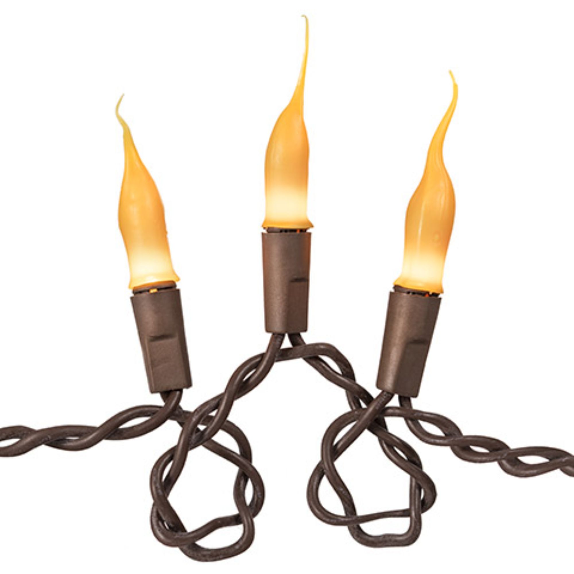 Darice 20 Fireside Amber Mini Silicone Flame Bulb Christmas Lights Brown Wire eBay