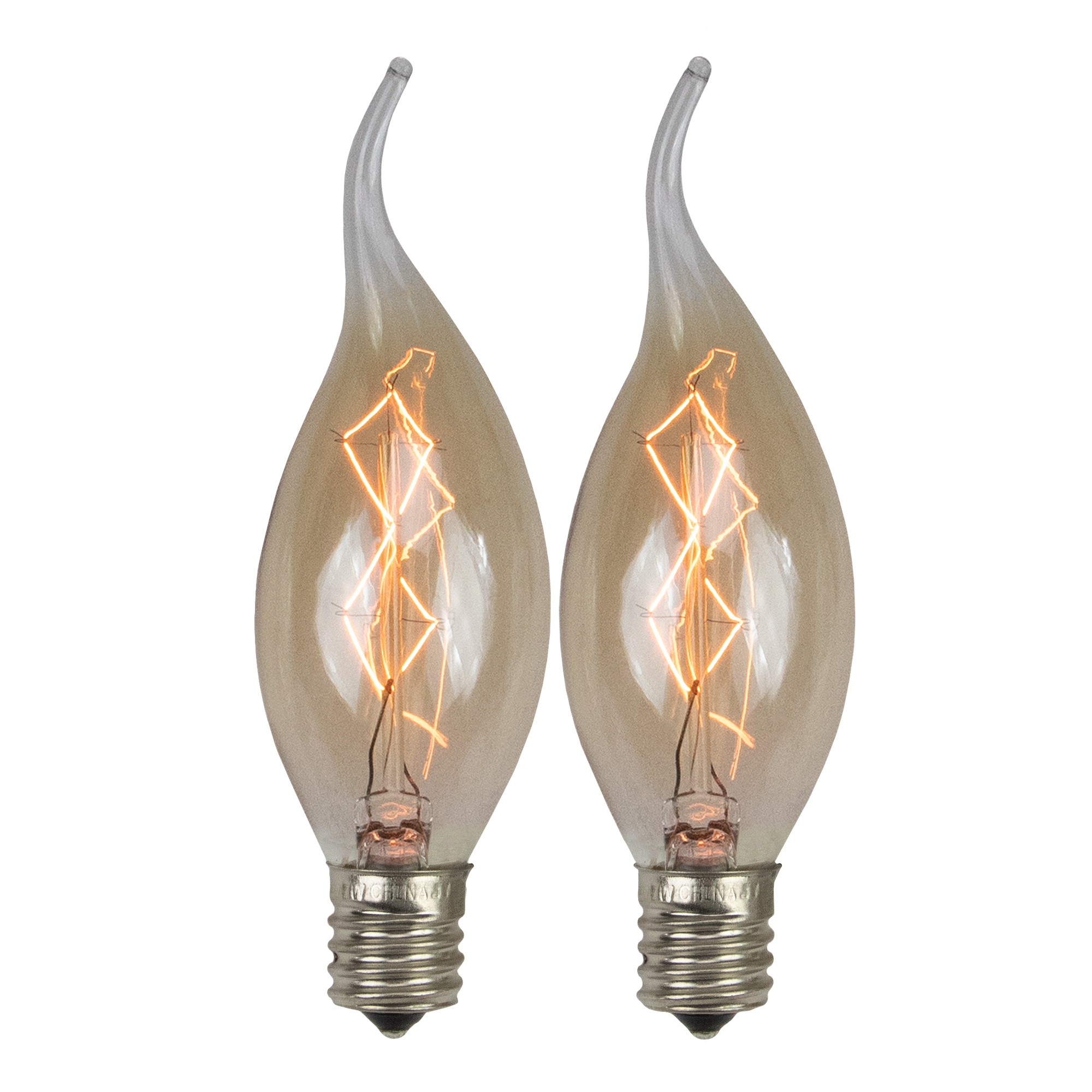 Darice Pack of 2 Cleveland Lighting Edison E17 Base Flame Candlestick