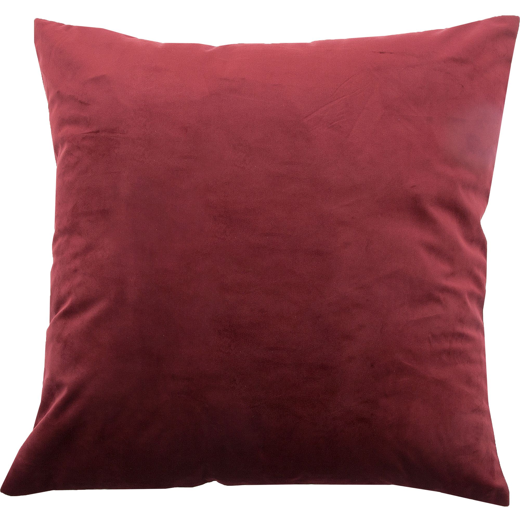 Signature Home Collection 20" Burgundy Red Solid Velvet Square Throw Pillow