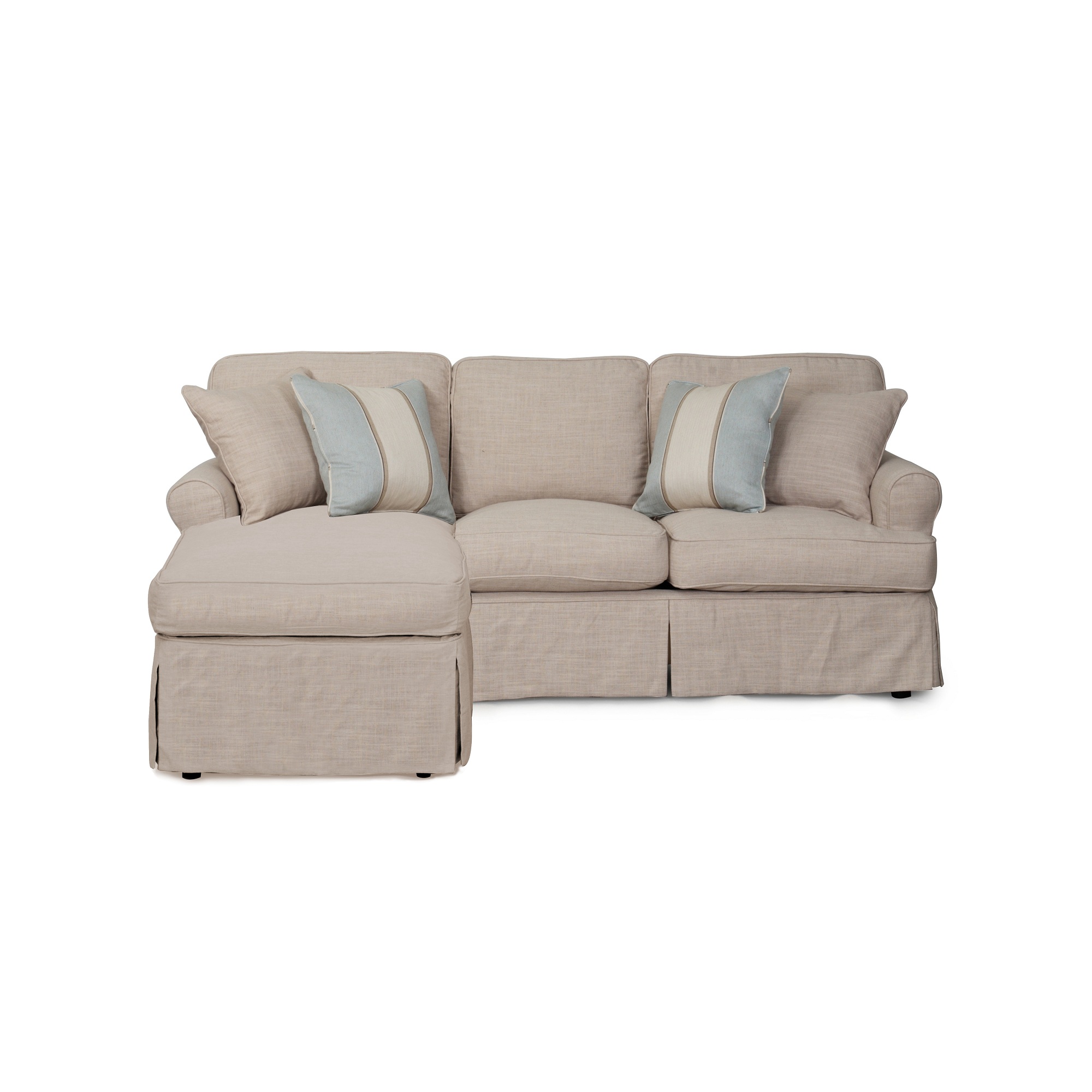 The Hamptons Collection 85” Linen Brown Slipcovered Sleeper Sofa with