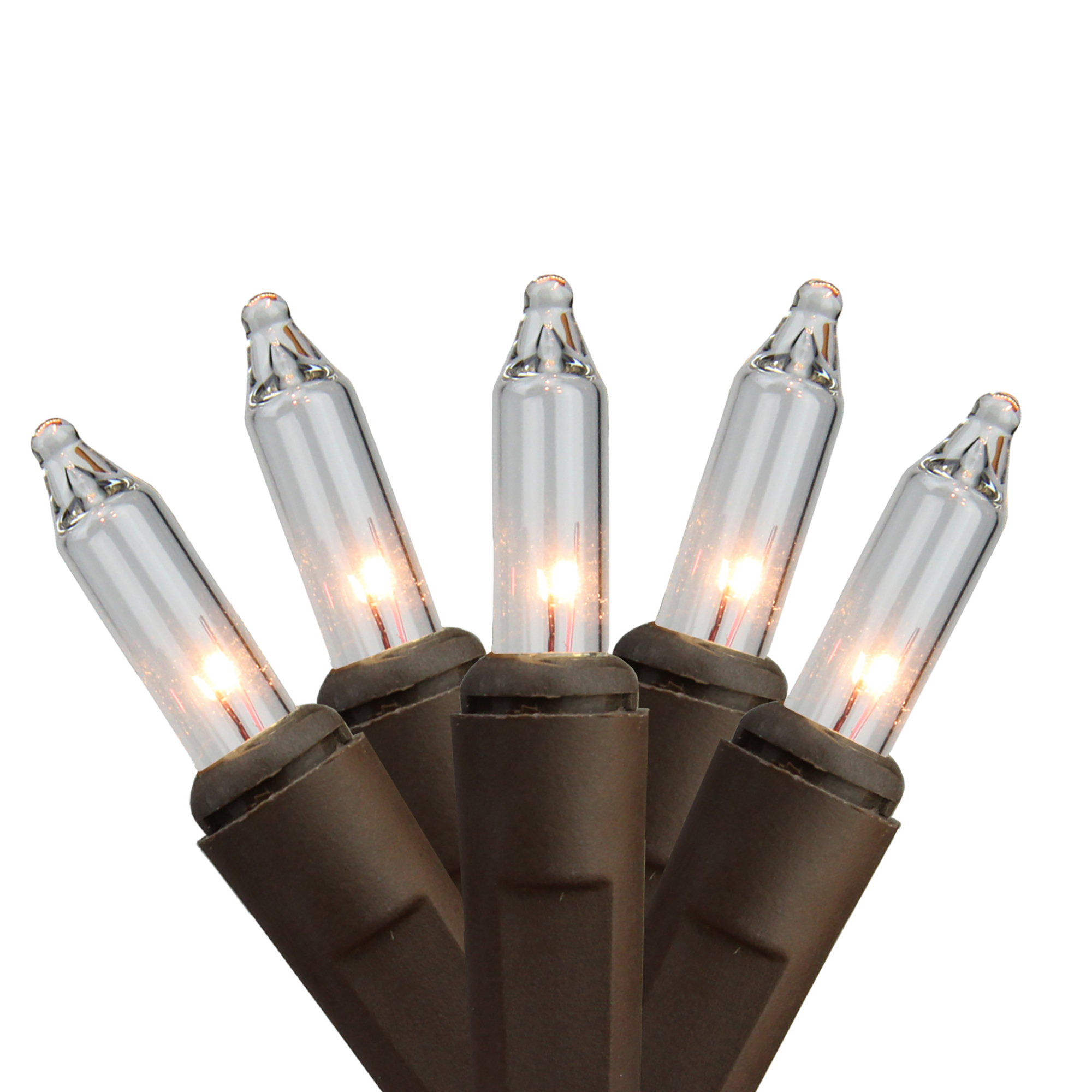 Sienna Set of 50 Shimmering Clear Mini Christmas Lights Brown Wire eBay