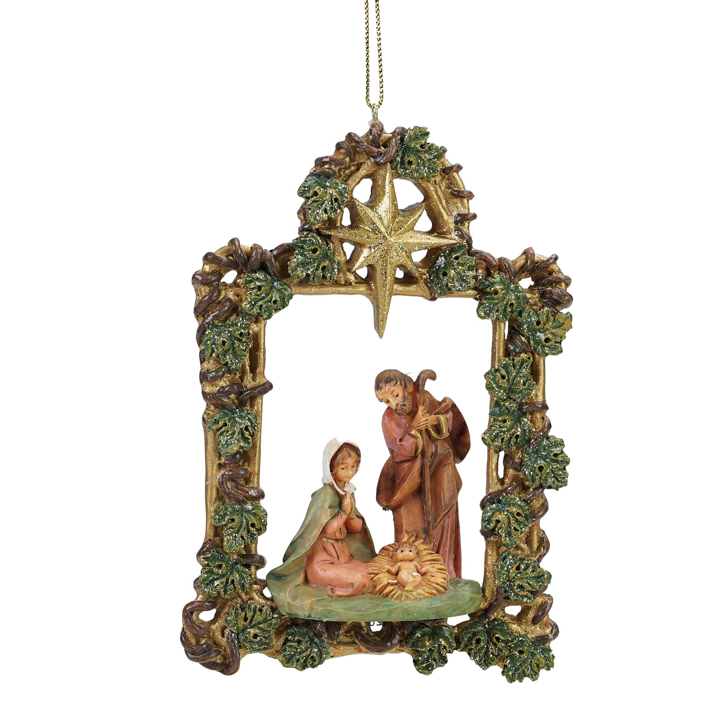 Roman 5.5" Fontanini Holy Family Vine Arch Christmas Nativity Ornament