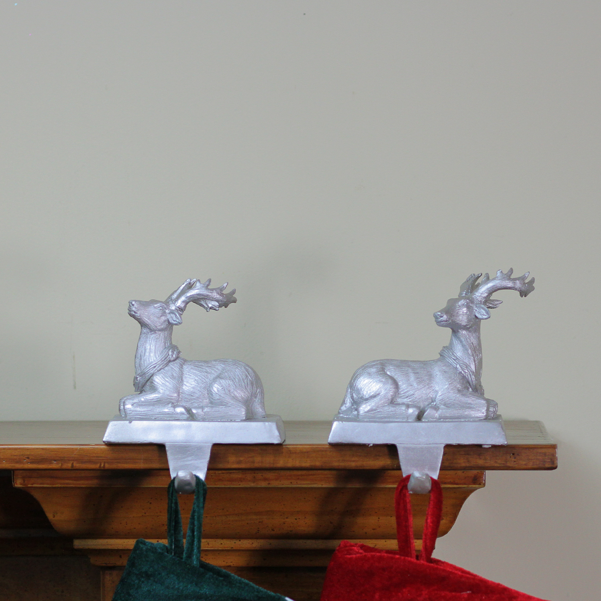 Northlight Set of 2 Silver Reindeer Christmas Stocking Holders 6.5” eBay