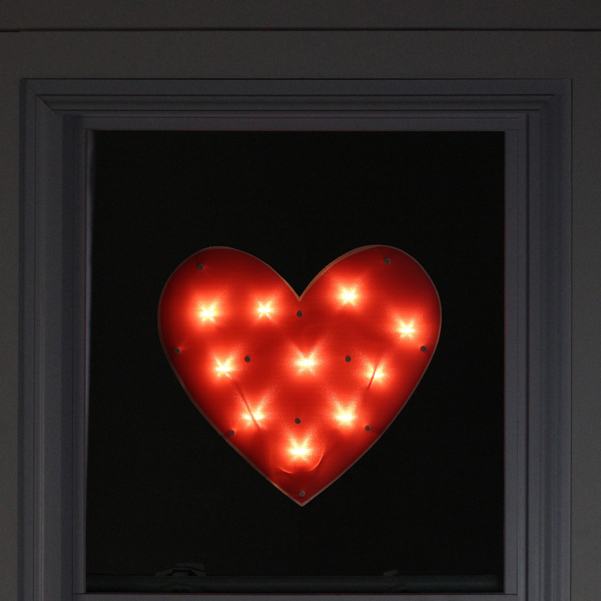 14 25 Lighted Red Heart Valentine S Day Window Silhouette