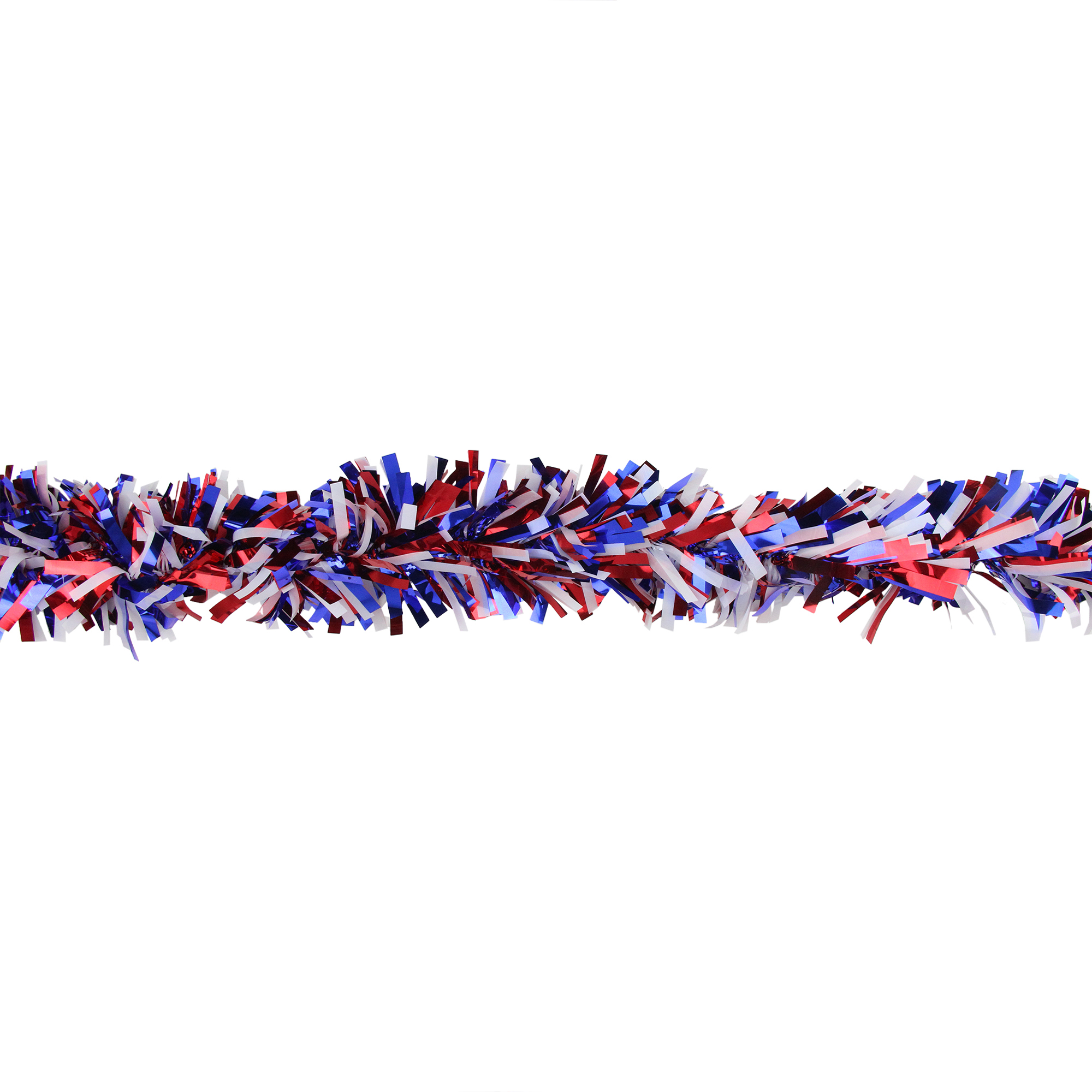 Northlight 12' Red, White and Blue Wide Cut Patriotic Tinsel Christmas