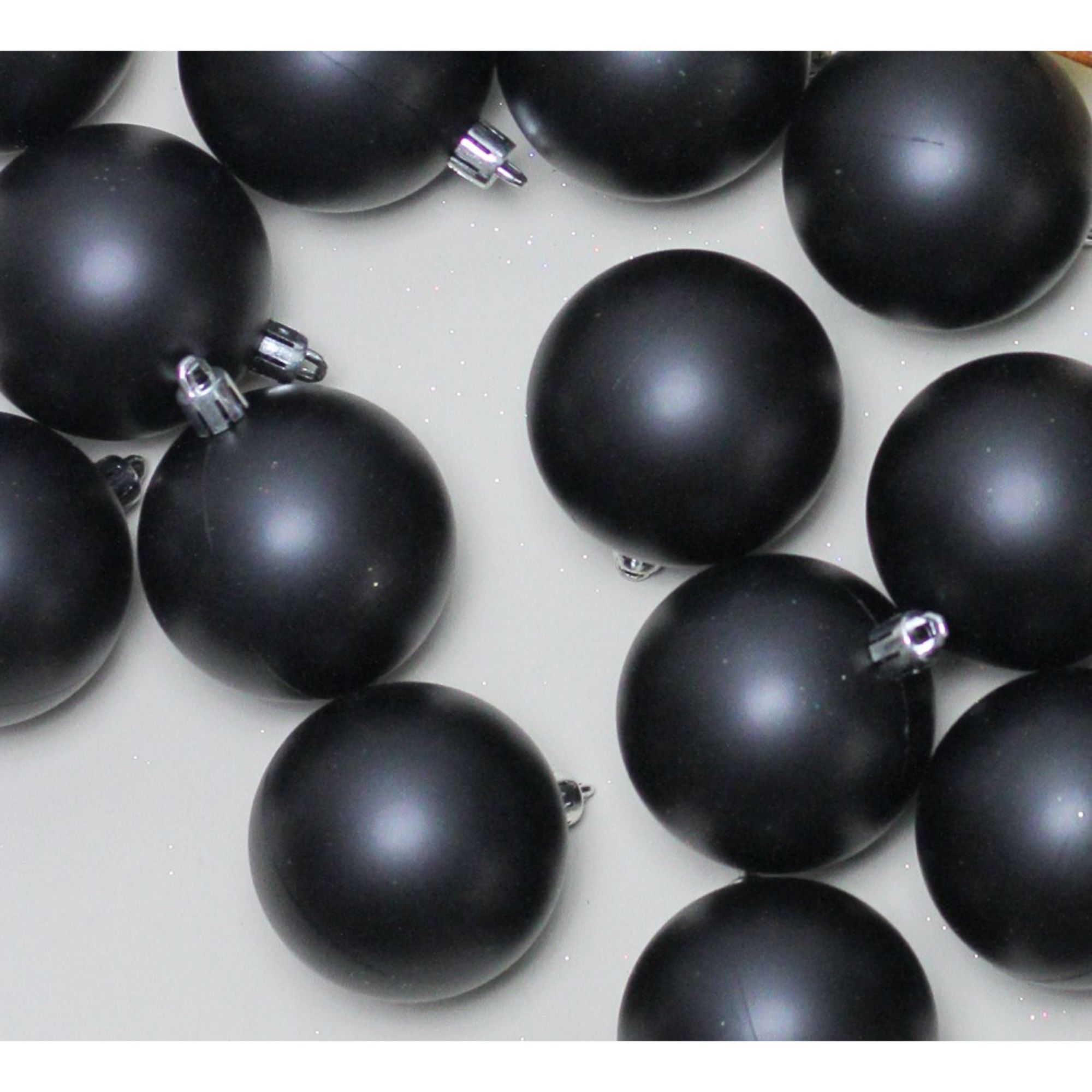 60ct Jet Black Shatterproof Matte Christmas Ball Ornaments 2.5 inches