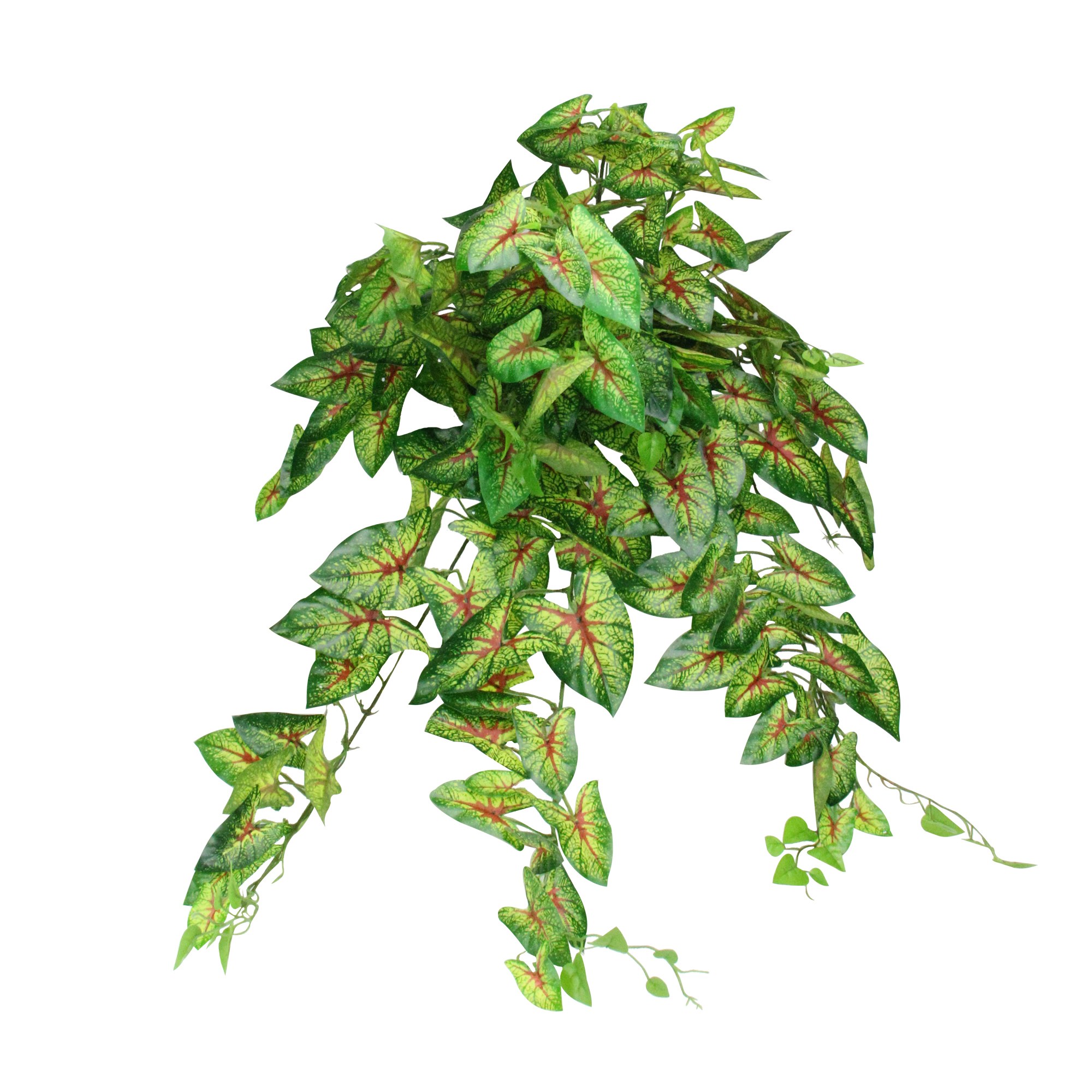 Green Caladium Bush Home Office Centerpieces Decoration Artificial Plants Pink
