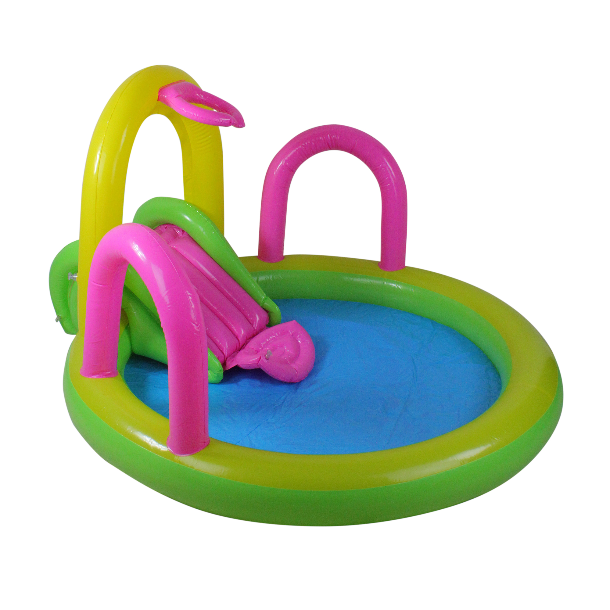 Pool Central 57IN Bright Green Yellow and Pink Inflatable Children's