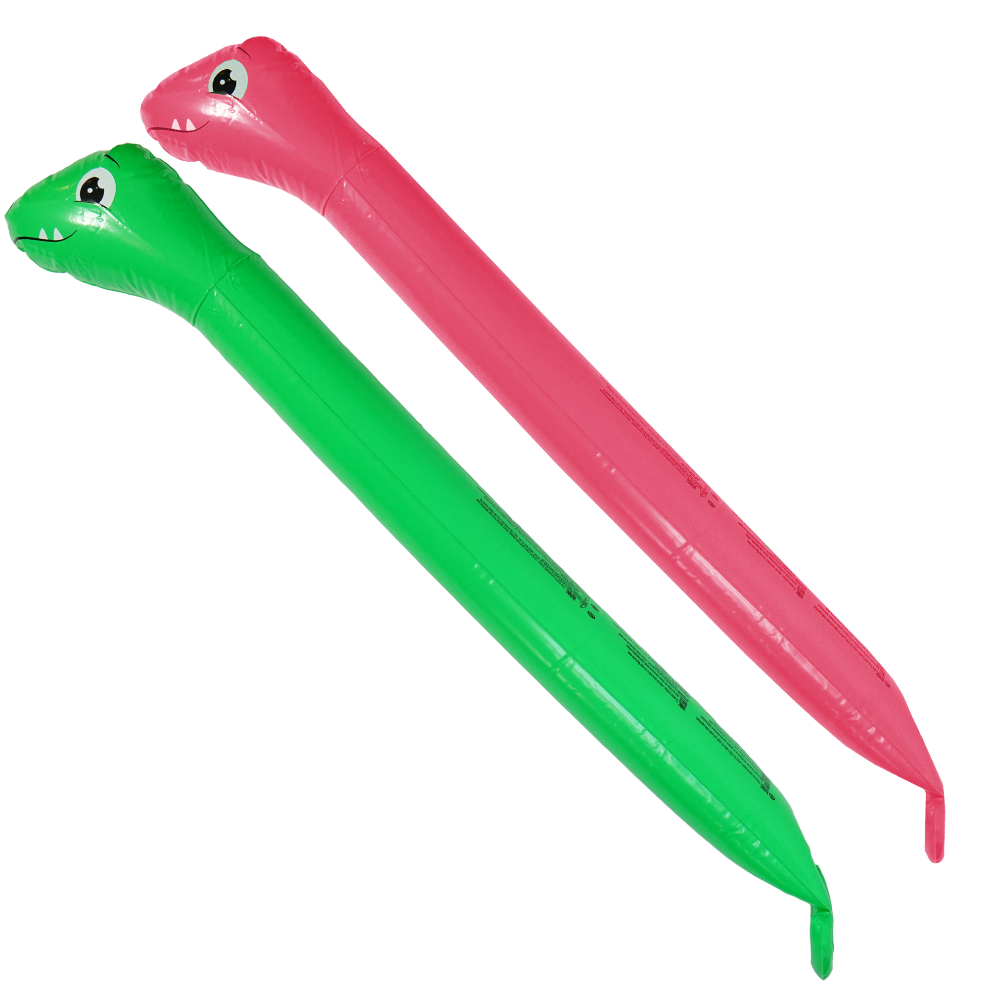 Pool Central 2 Pink Green Dinosaur Twisty Tube Inflatable Pool Toys