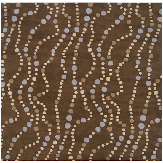 CC Home Furnishings 4'x4' Calypso Conga Contemporary Slate Blue Brown