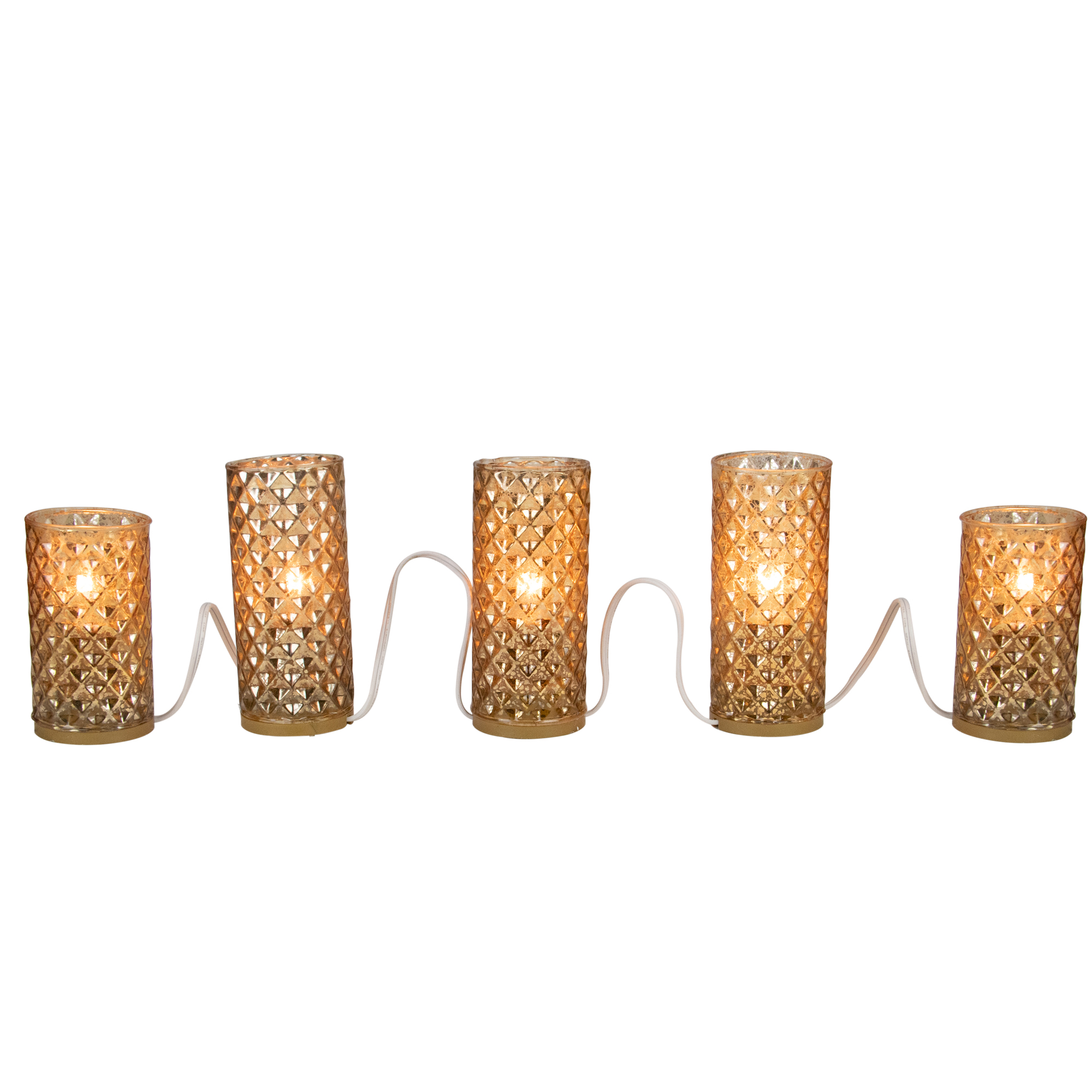 Raz 72" Gold Diamond Faceted Glass Flameless Pillar Candle Christmas