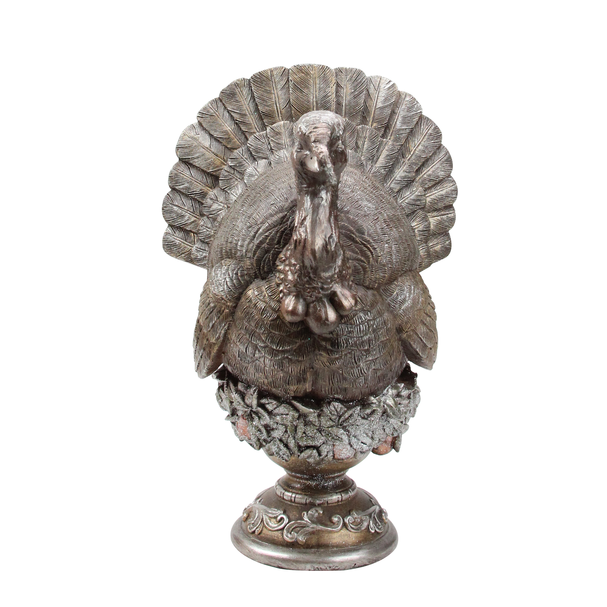 Roman 10" Thanksgiving Autumn Harvest Bronze Finish Turkey Table Top
