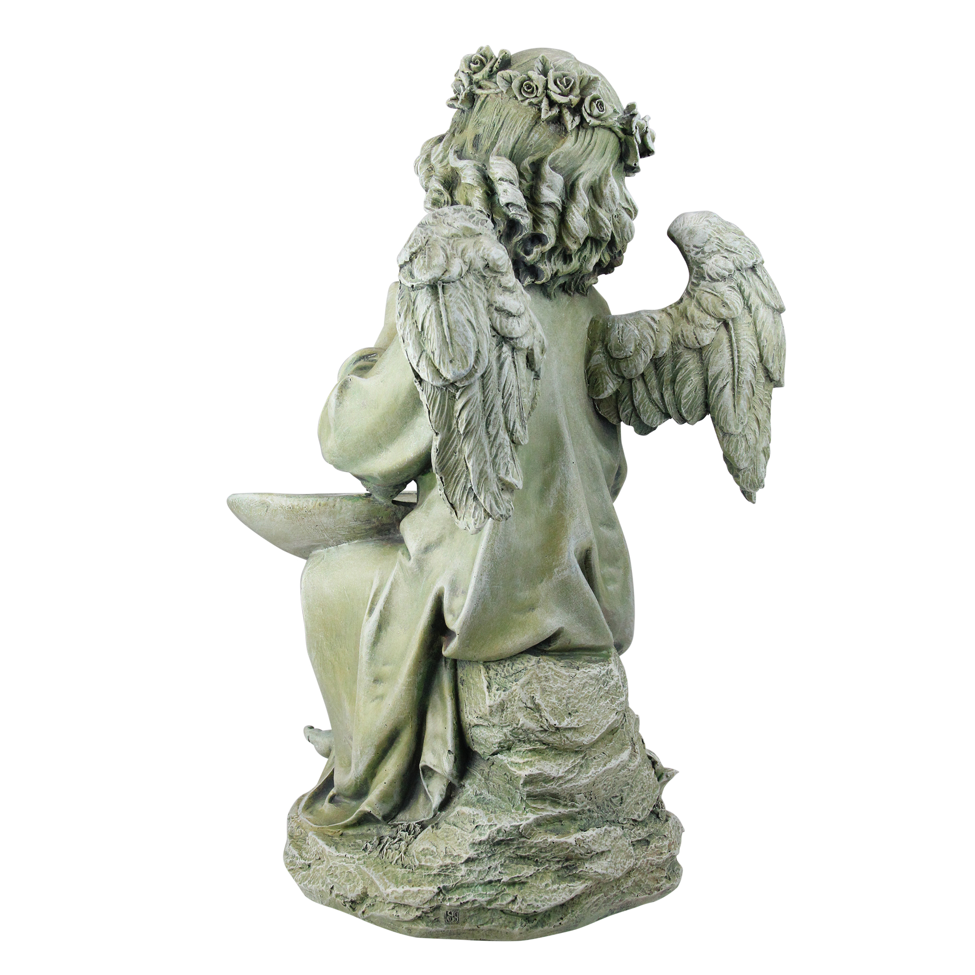 Roman 14.5" Joseph's Studio Angel Bird Feeder Outdoor Garden Statue