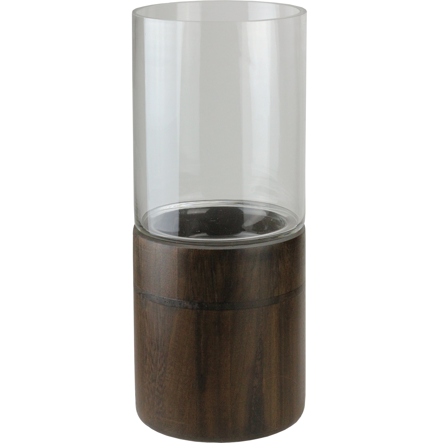 Northlight 15.25" Clear Glass Hurricane Pillar Candle Holder with