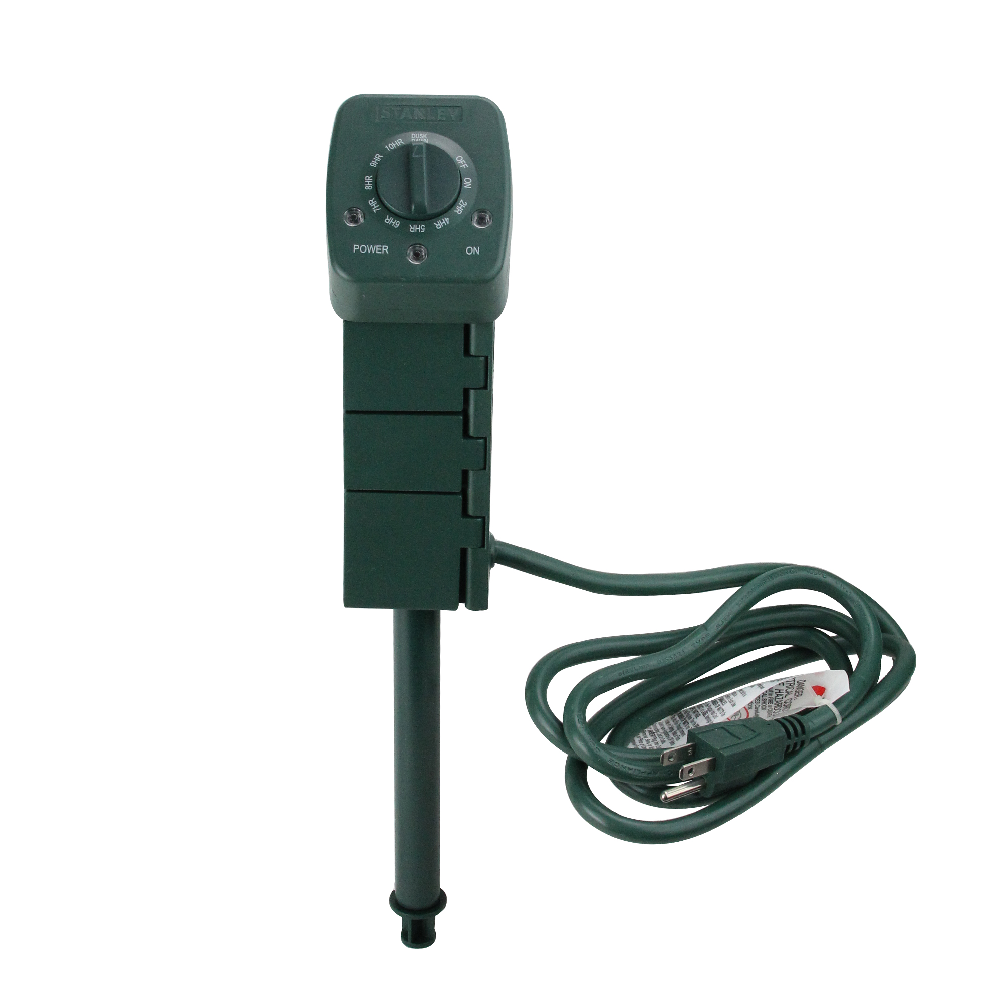 Stanley Outdoor 3Outlet Plug Bank Photocell Countdown Ground Stake