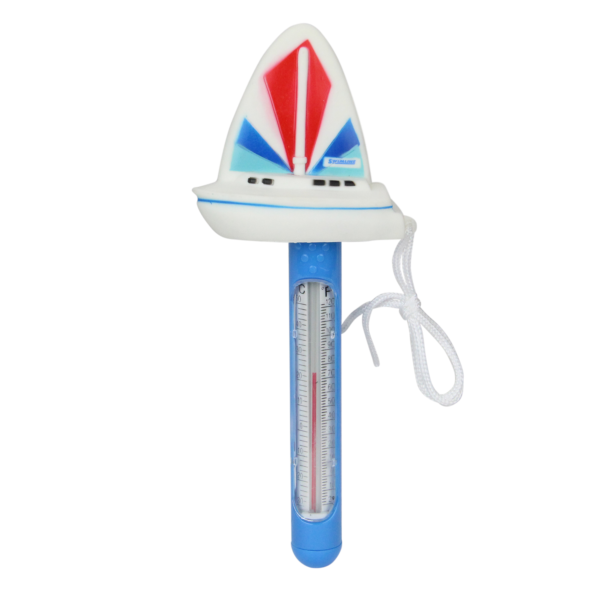 Swim Central HydroTools Blue White Sail Boat Thermometer for Pools or
