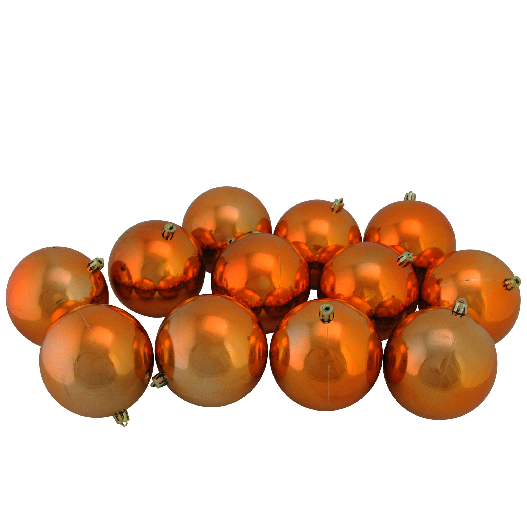 Northlight 12ct Burnt Orange Shatterproof Shiny Christmas Ball