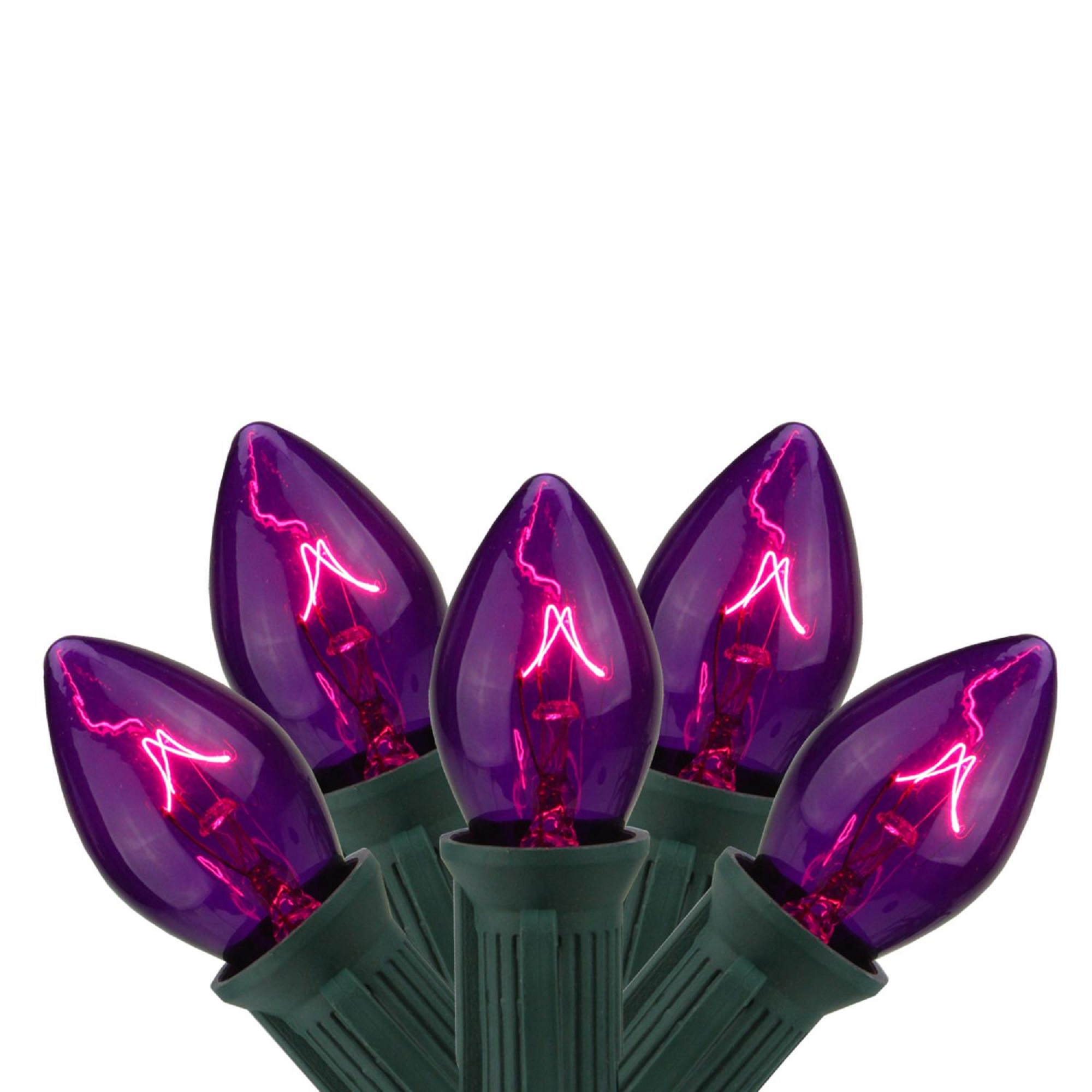 Northlight 25 Transparent Purple C7 Christmas Lights 12" Spacing