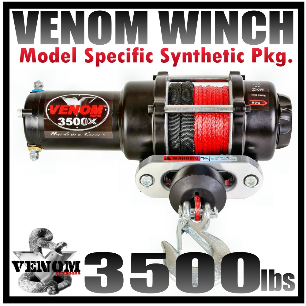 3500lb VENOM UTV WINCH POLARIS 08-19 RZR//RZR 4 570//800 3500 LB RAZOR