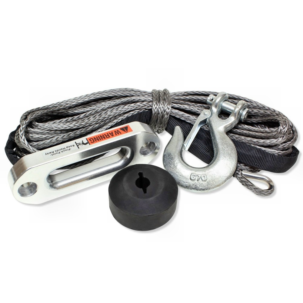 SYNTHETIC ATV UTV WINCH CABLE, HOOK, GUARD AND HAWSE PACKAGE 50
