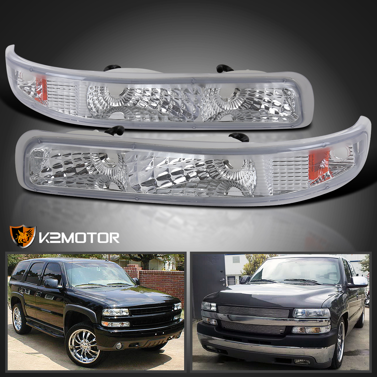 Vaorwne Car Fog Lights Bumper Driving Lamp Daytime Running LED Light for Chevy Silverado 1999-2002 Tahoe Suburban 2000-2006