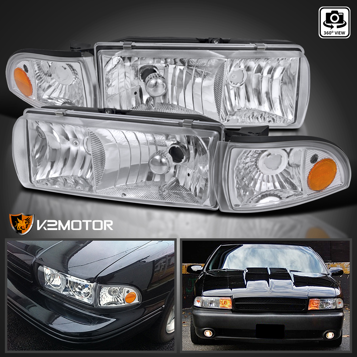 Fits 1991-1996 Chevy Caprice 1994-1996 Impala Clear Headlights+