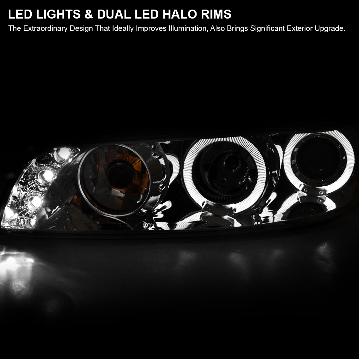 thumbnail image 2 of Spec-D Tuning Clear LED Halo Projector Headlights For 1997-2003 Pontiac Grand Prix - Pair 2 of 5